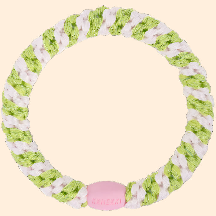 KKnekki Hair Bobble Ballet Pink Lime Glitter Stripe