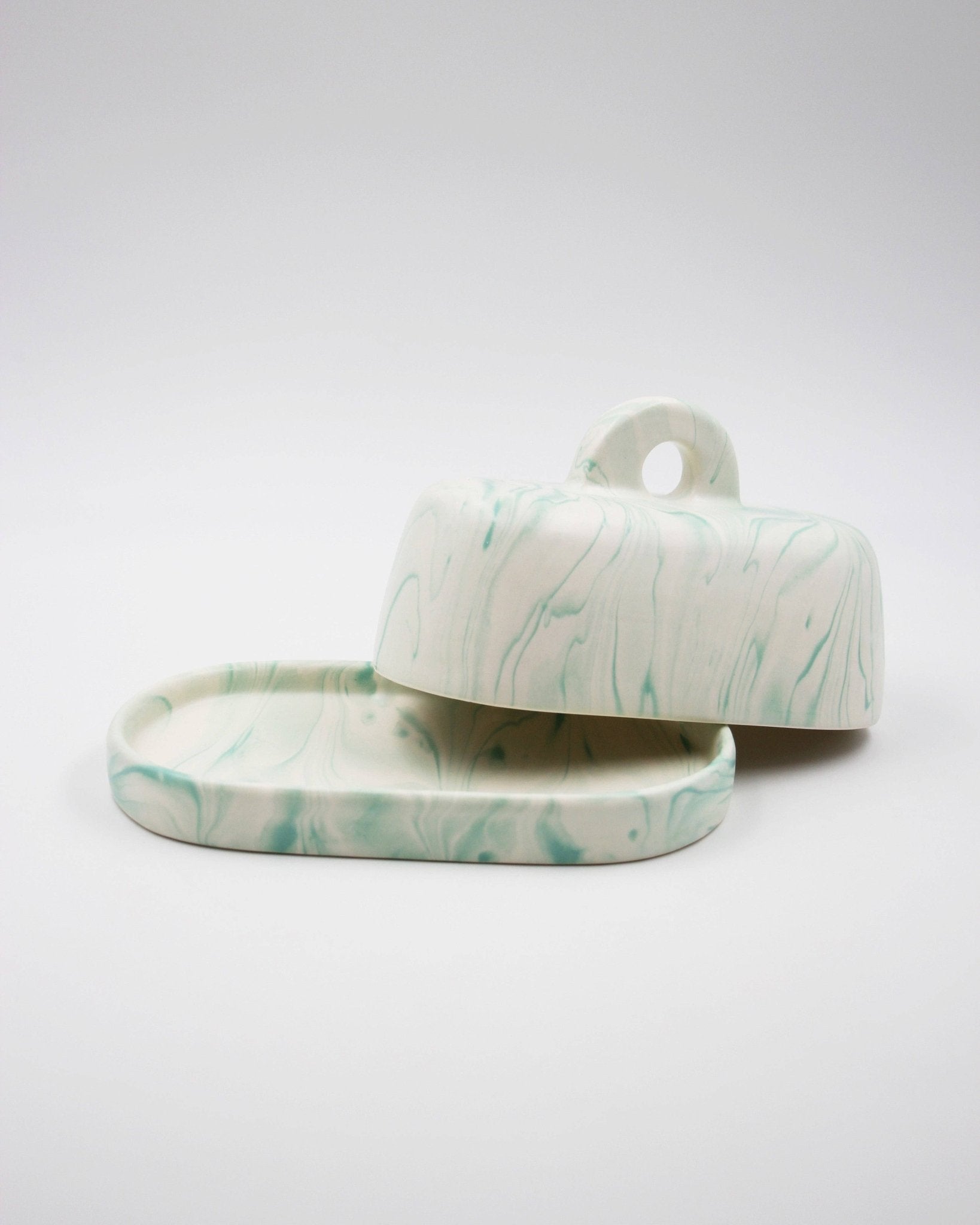 Butter Dish Marble Green - Pó de Barro Modern Love Store Glasgow