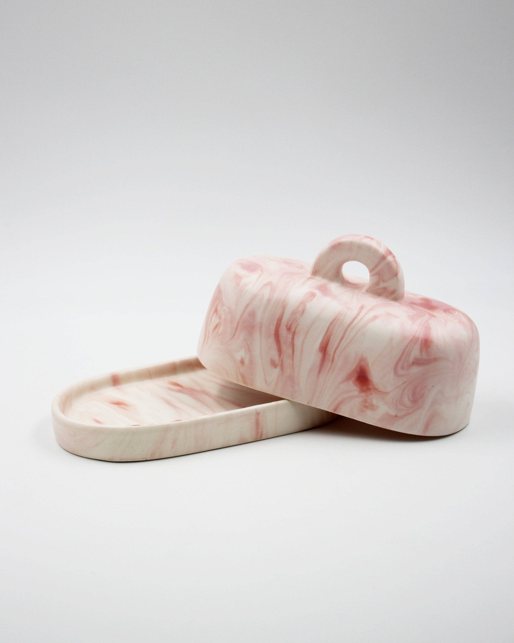 Butter Dish Marble Pink - Pó de Barro Modern Love Store Glasgow