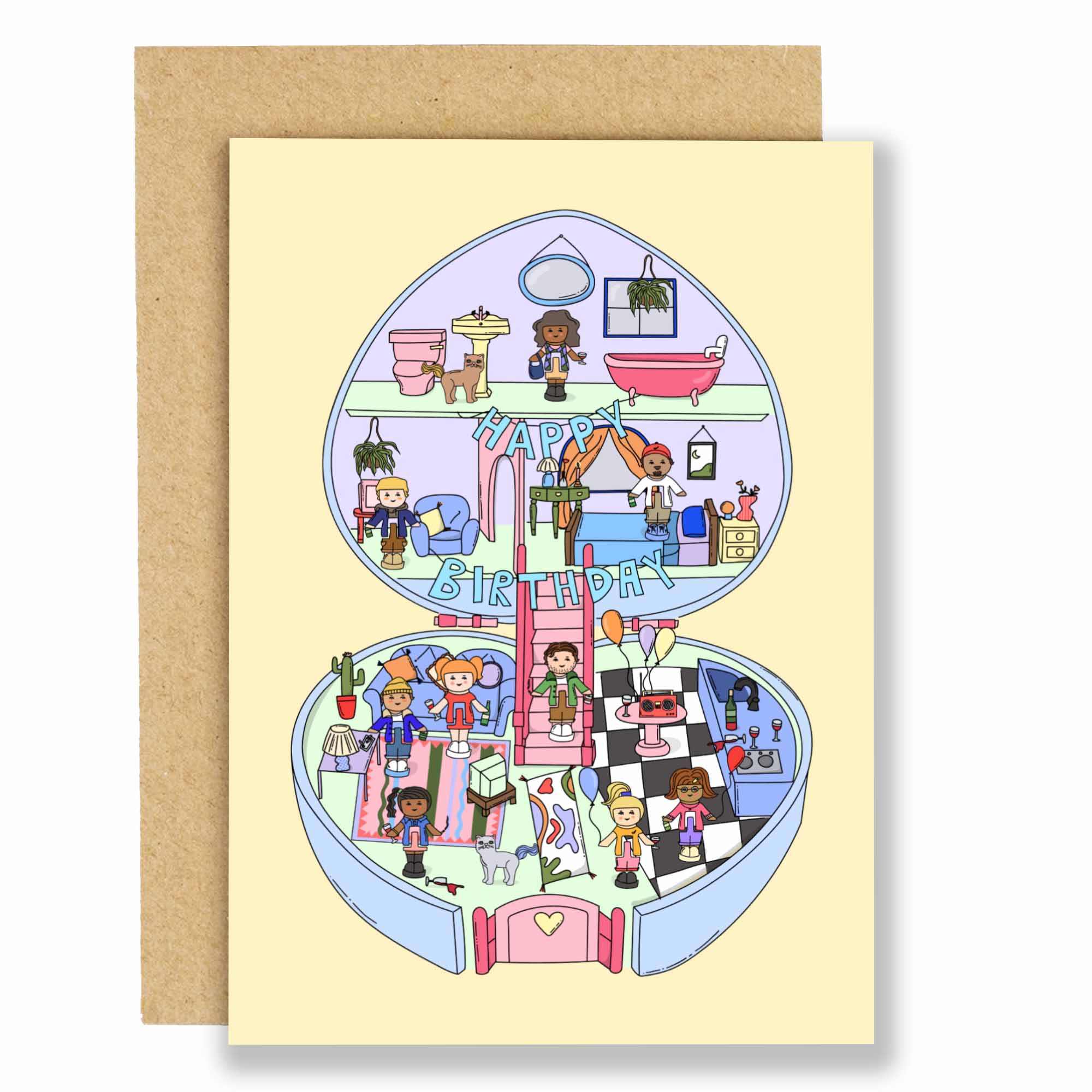 Polly's birthday house party - Eat the Moon | Greeting cards and stationery Modern Love Store Glasgow