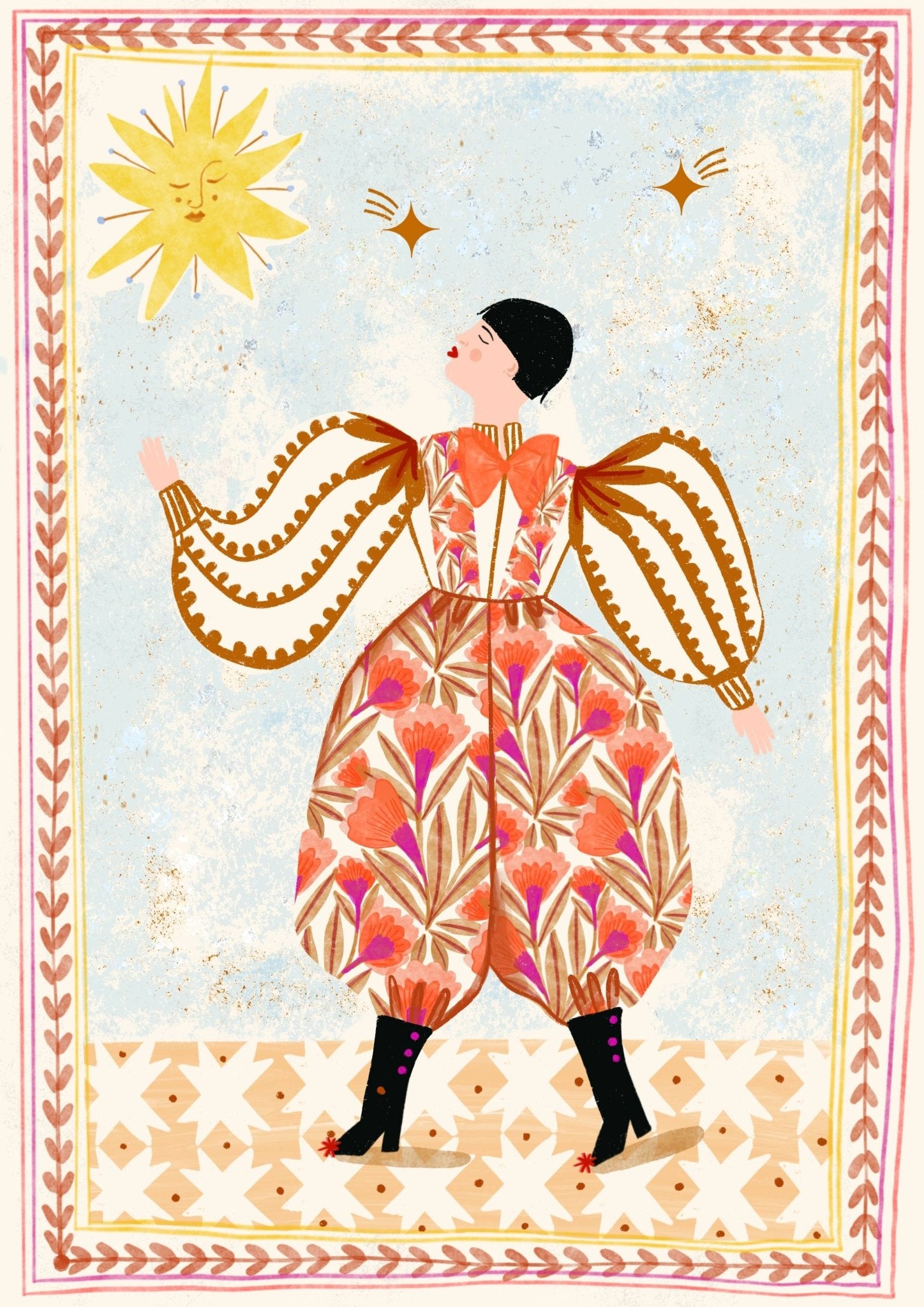 Folk Man - A4 - Print Carole Hillman Modern Love Store Glasgow