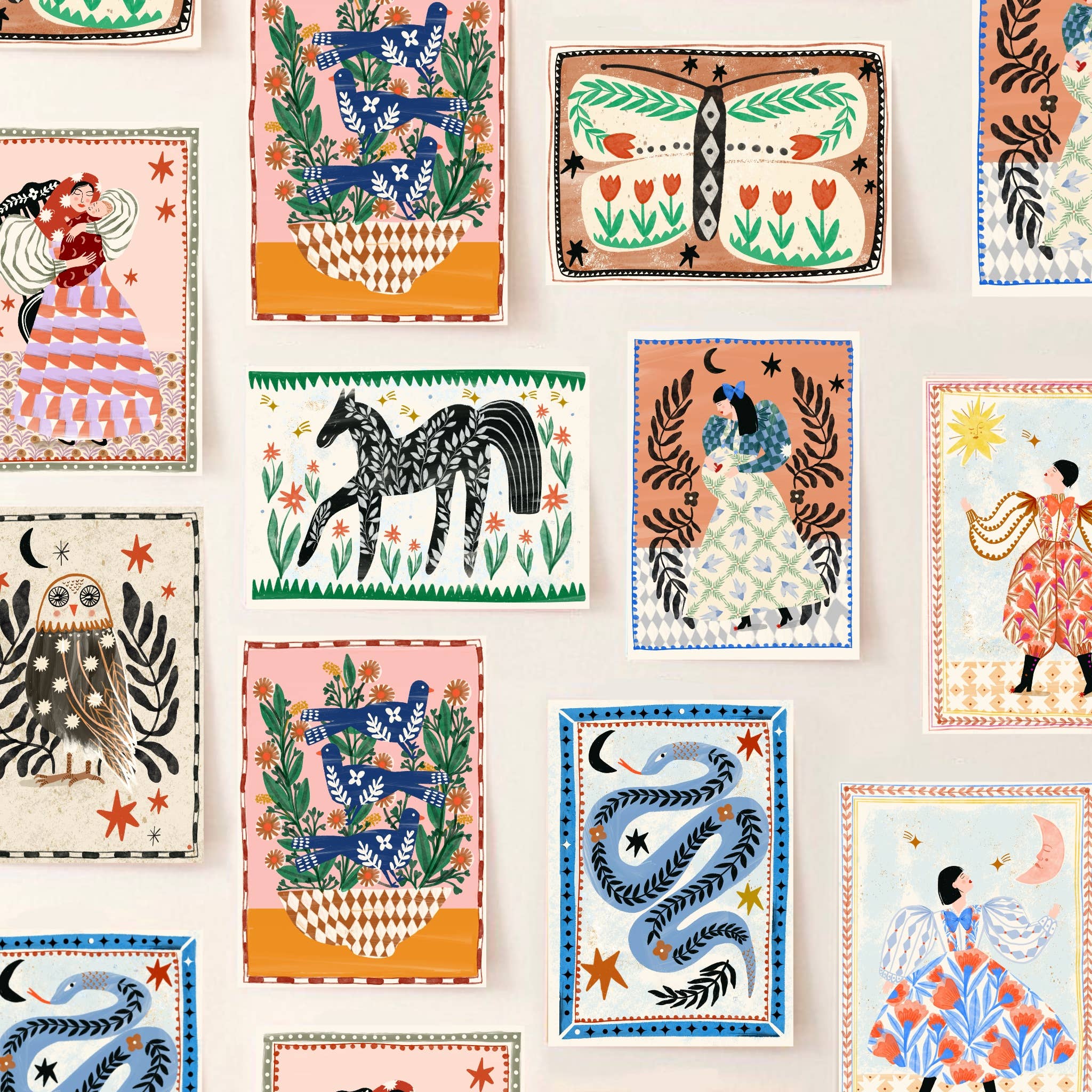 Folk Woman - A4 - Print Carole Hillman Modern Love Store