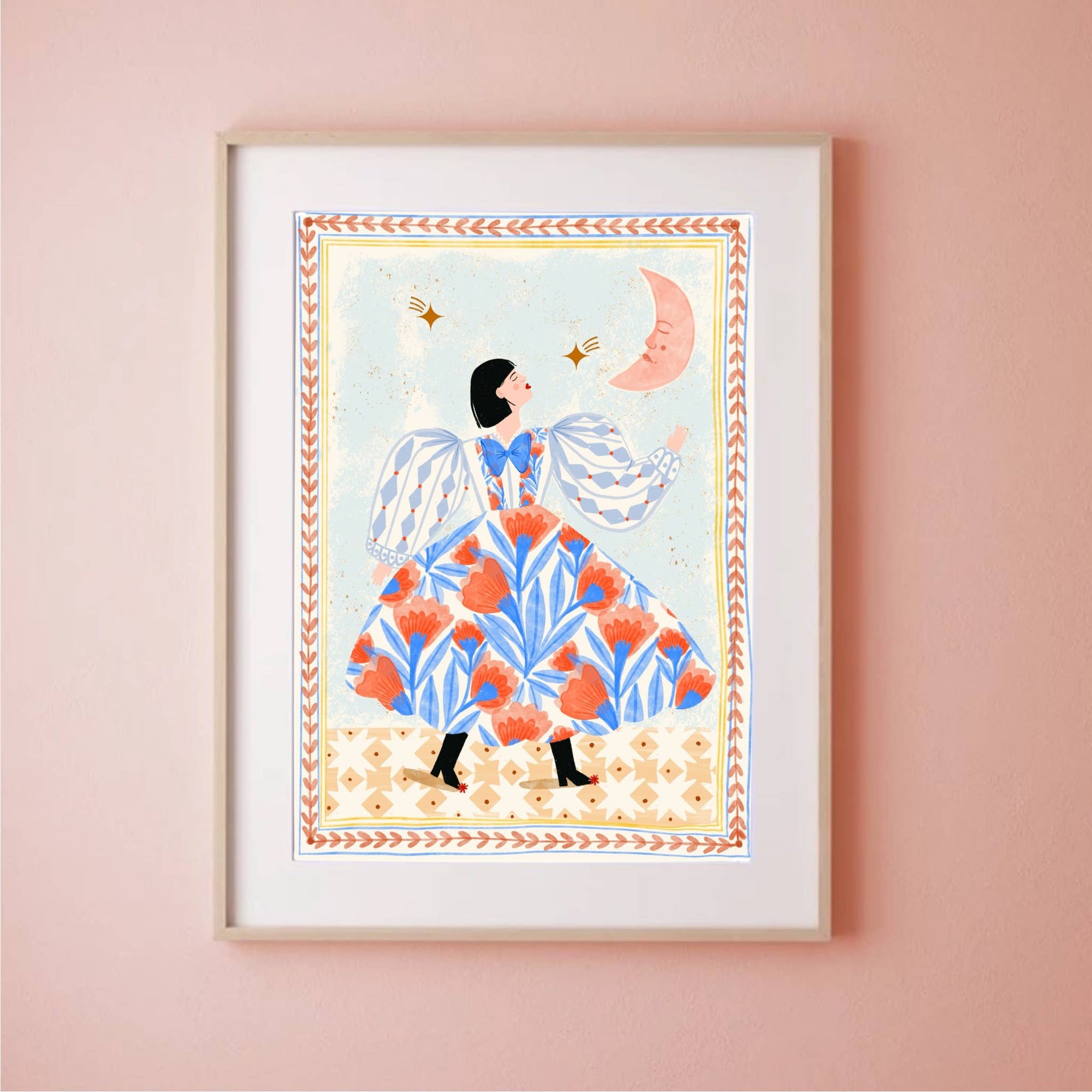 Folk Woman - A4 - Print Carole Hillman Modern Love Store