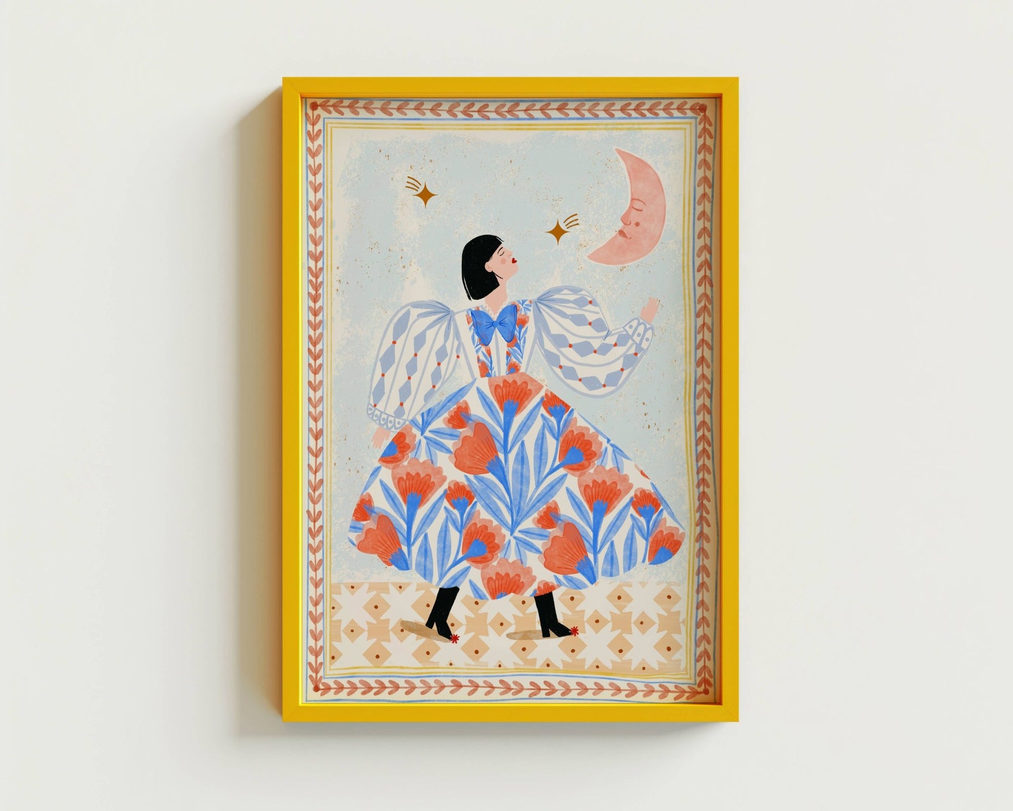 Folk Woman - A4 - Print Carole Hillman Modern Love Store