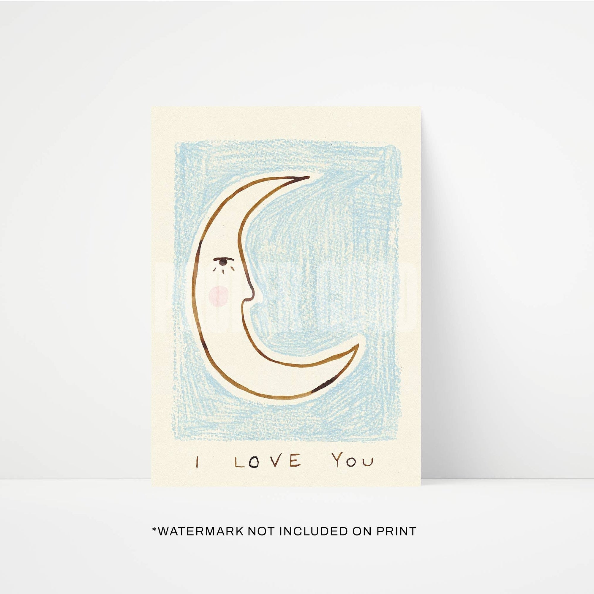 Love You Bedroom Hand Painted Print: Unframed / A3 (297 x 420mm) art - prints 