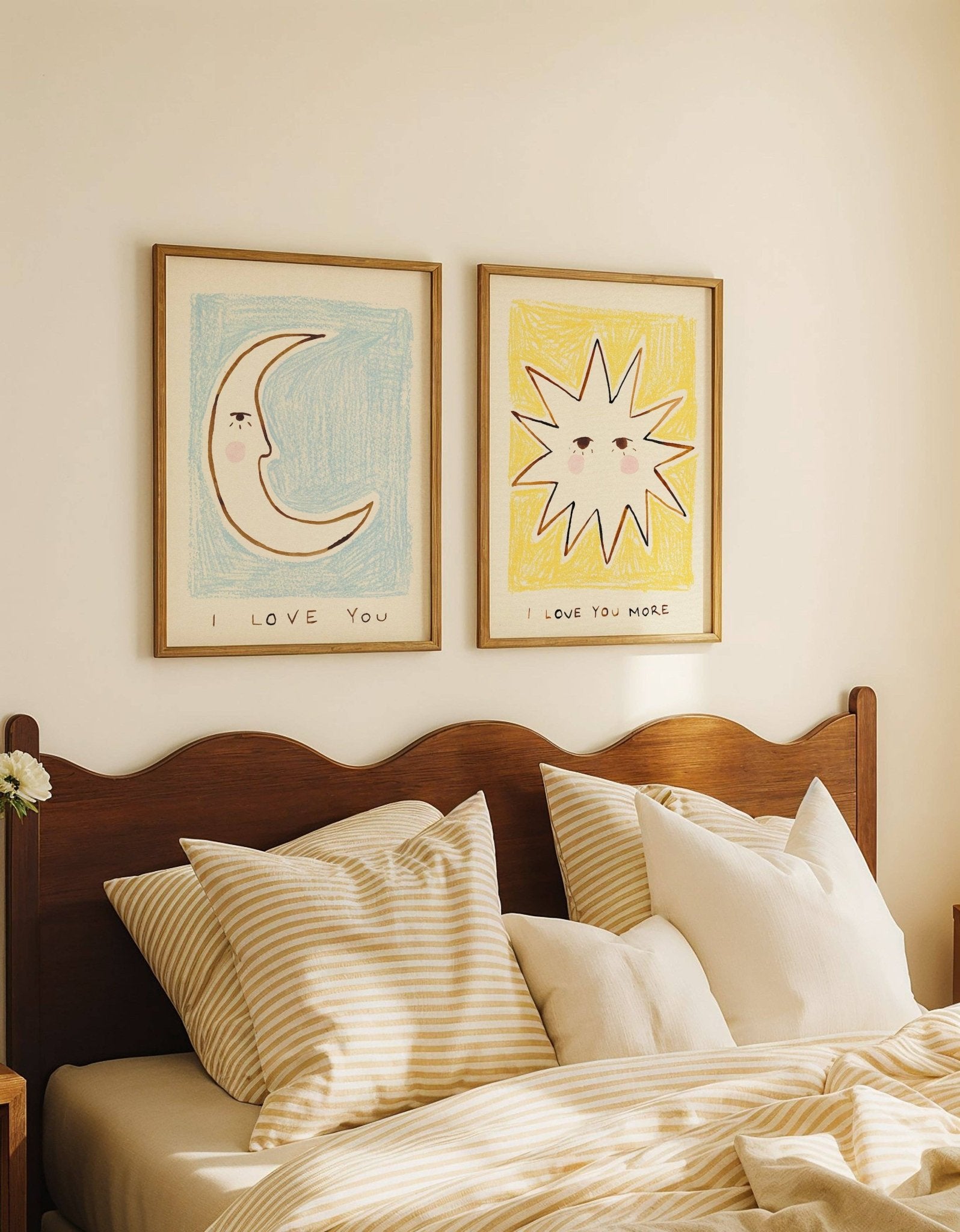 Love You Bedroom Hand Painted Print: Unframed / A3 (297 x 420mm) art - prints 