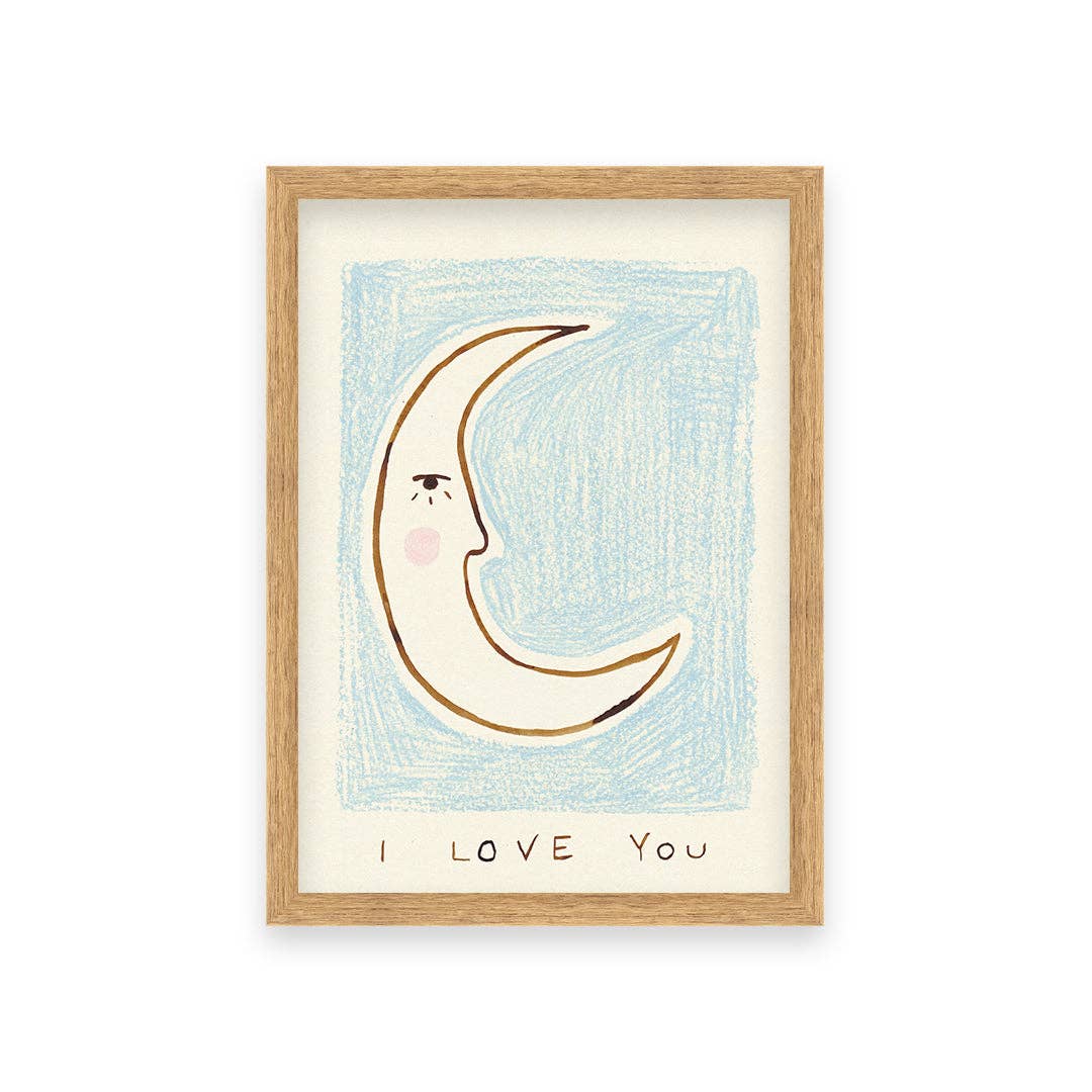 Love You Bedroom Hand Painted Print: Unframed / A3 (297 x 420mm) art - prints 