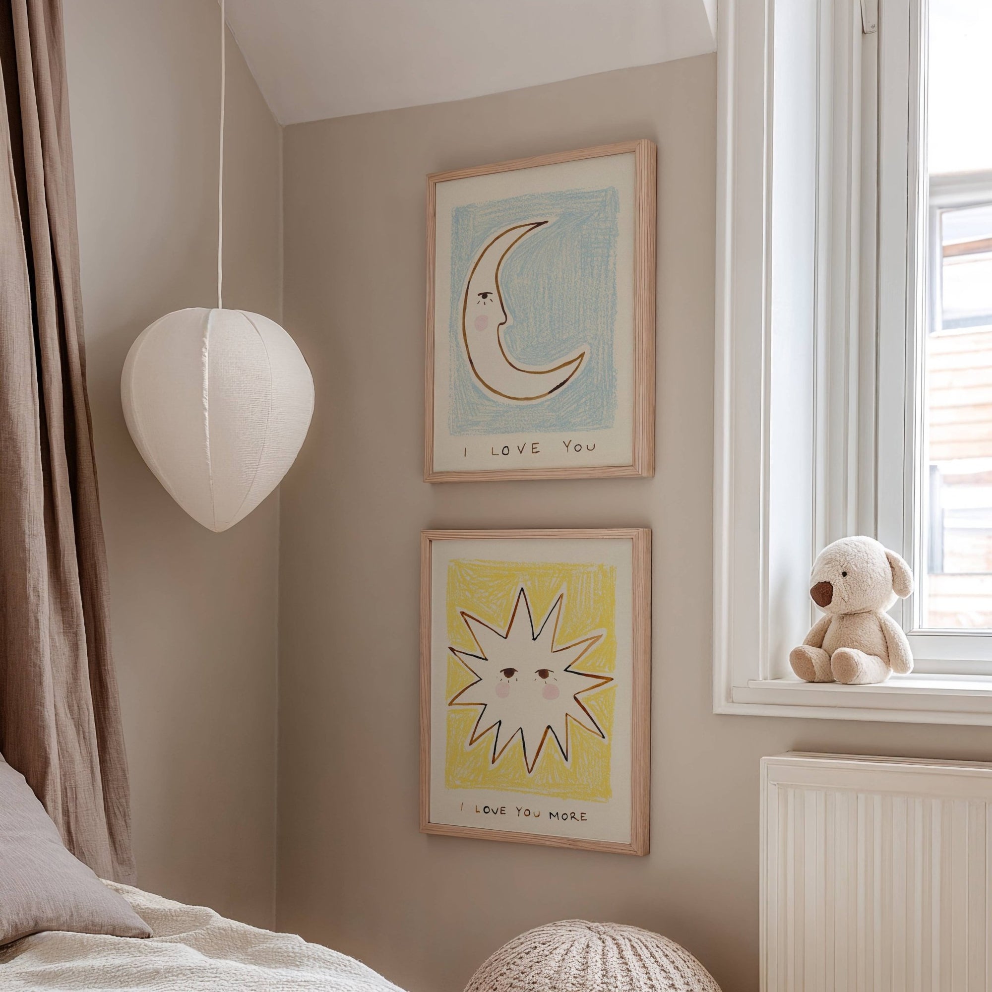 Love You More Bedroom Hand Painted Print: Unframed / A3 (297 x 420mm) art - prints 