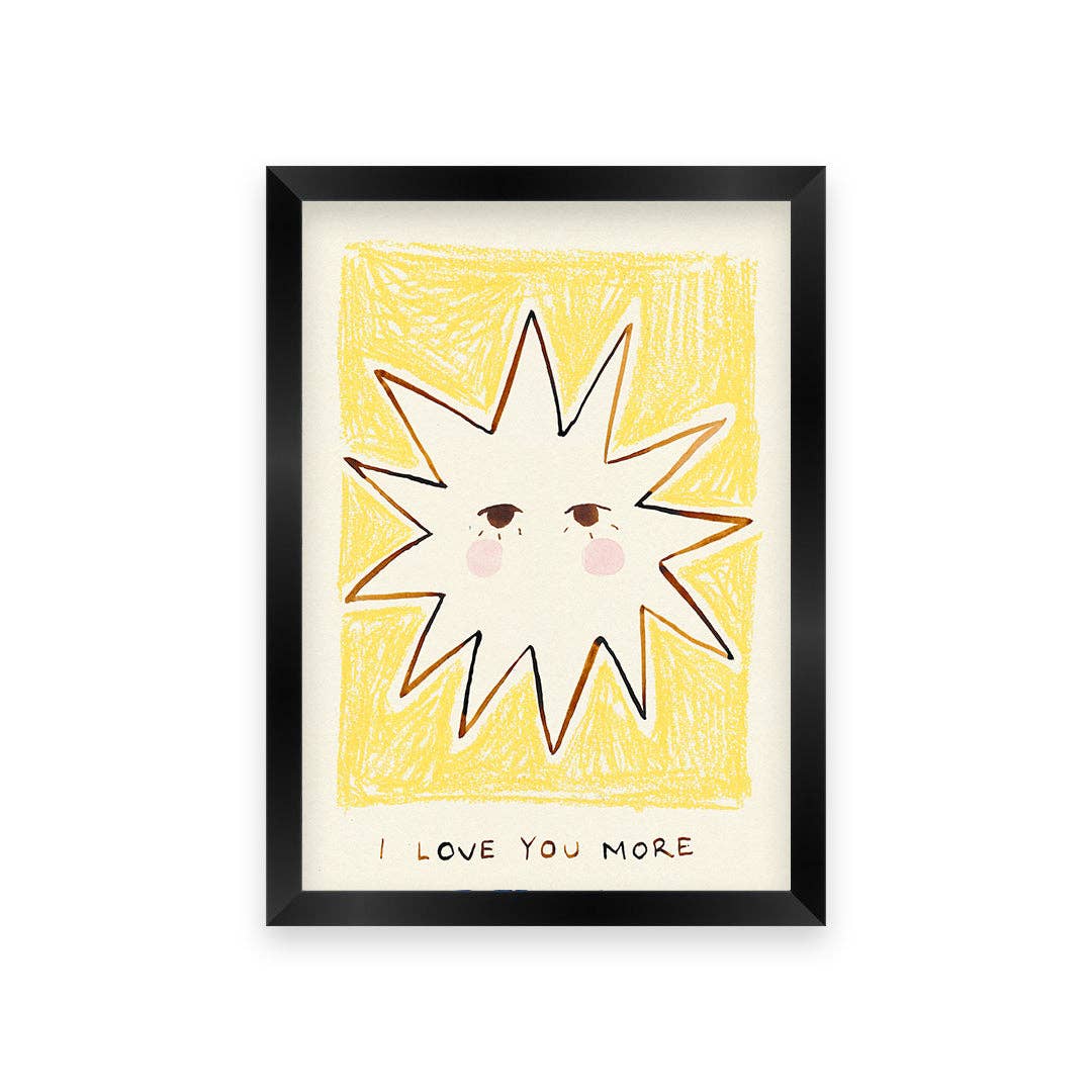 Love You More Bedroom Hand Painted Print: Unframed / A3 (297 x 420mm) art - prints 