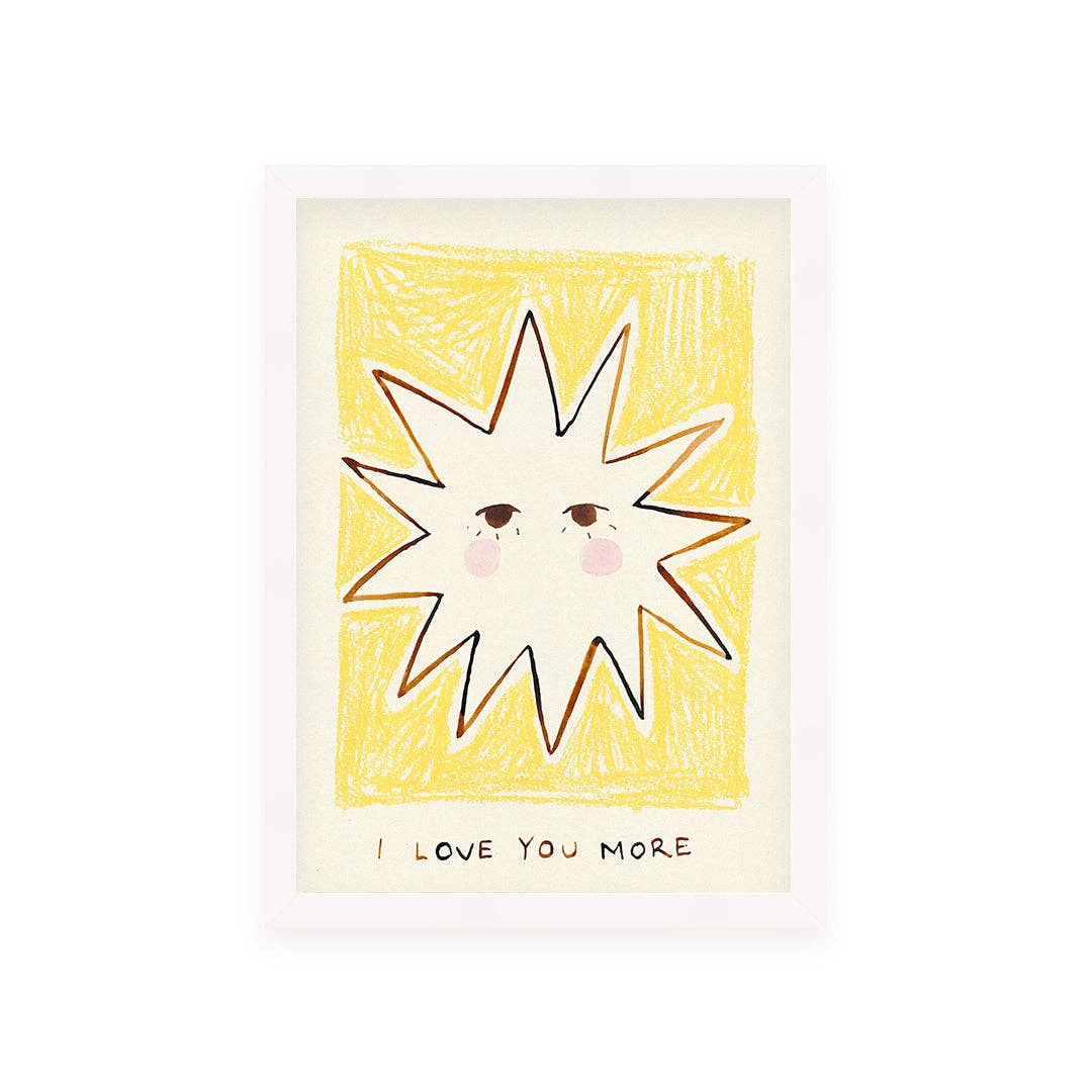 Love You More Bedroom Hand Painted Print: Unframed / A3 (297 x 420mm) art - prints 