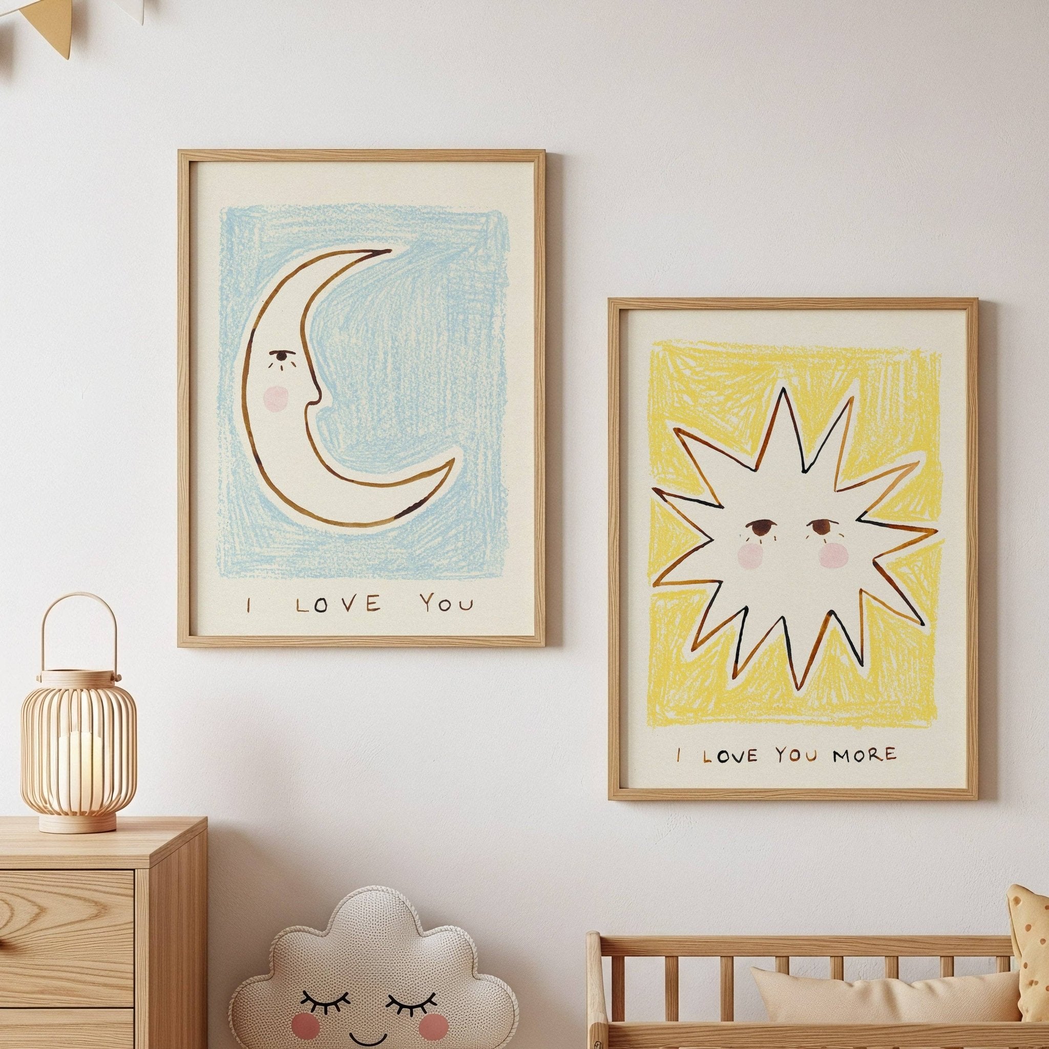 Love You More Bedroom Hand Painted Print: Unframed / A3 (297 x 420mm) art - prints 