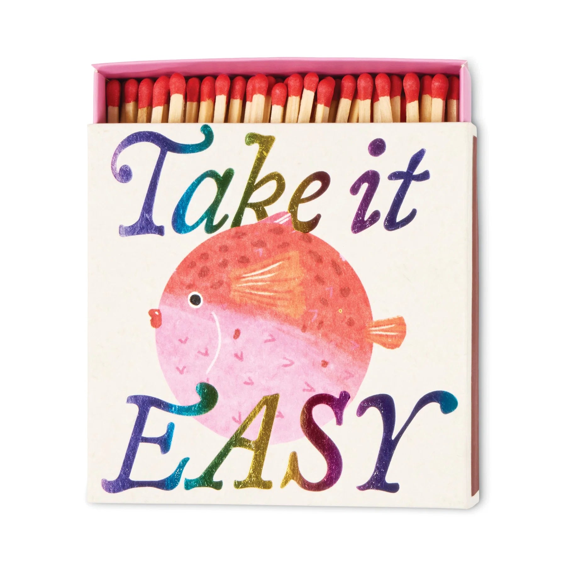 Square Boxed Matches - Take it Easy Puffer Fish (125 pcs)