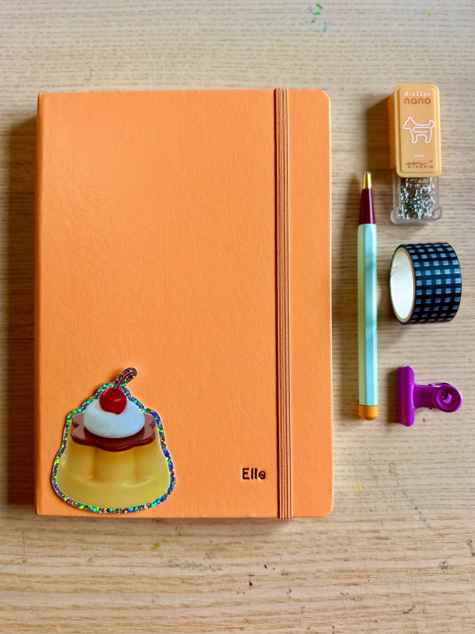 Purin Japanese Custard Pudding Vinyl Glitter Sticker - Shellflower Modern Love Store Glasgow