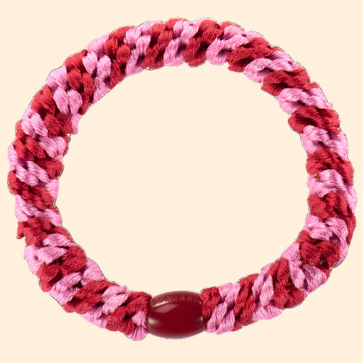 KKnekki Hair Bobble Red-Bubblegum Stripe