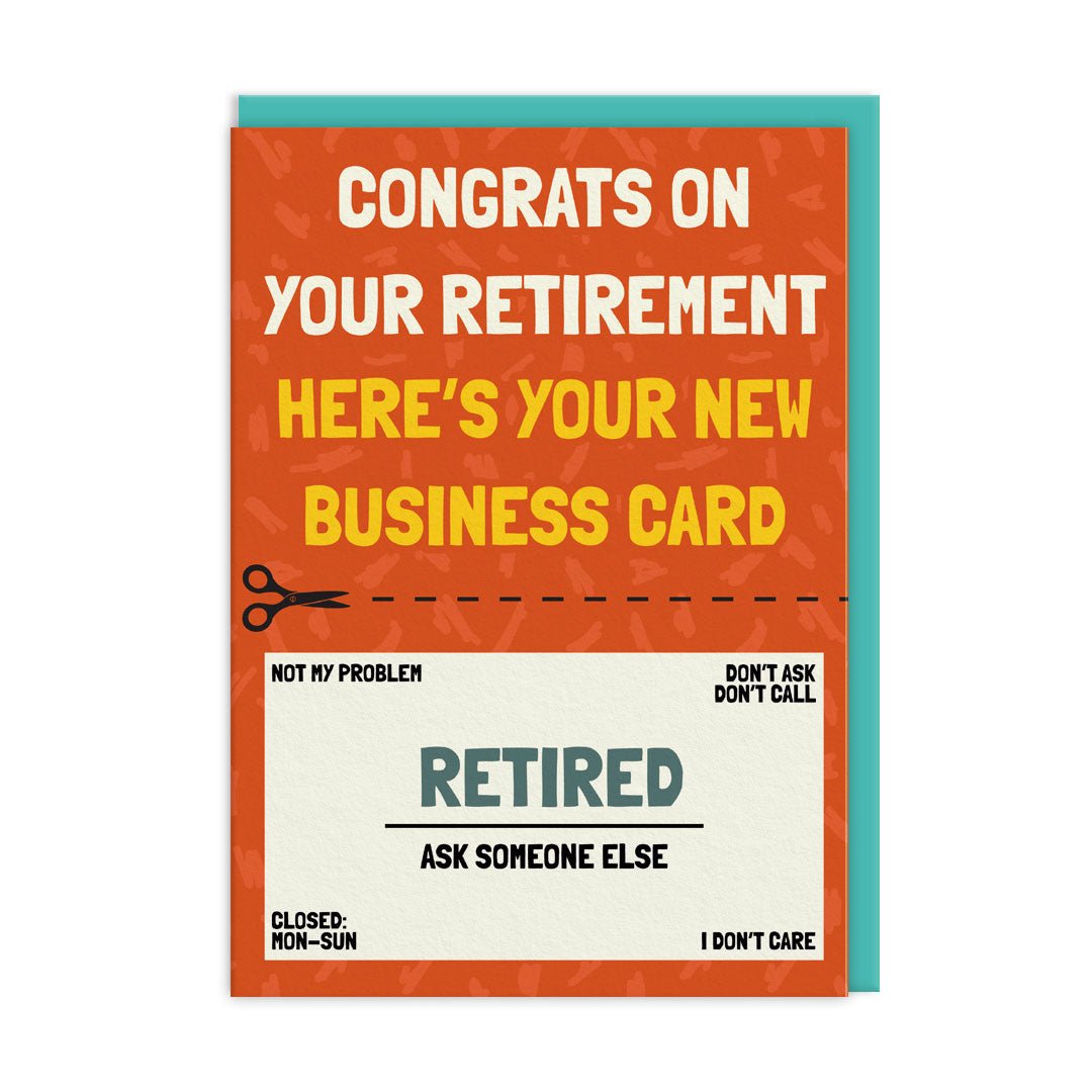 Retirement Business Card - Card Ohh Deer UK + EU Modern Love Store Glasgow
