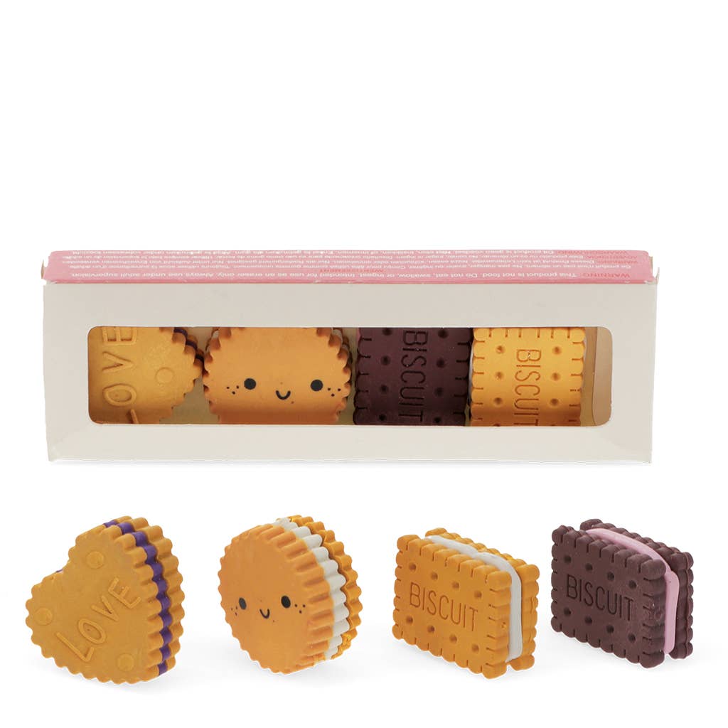 Erasers (set of 4) - Biscuits 5027455456782