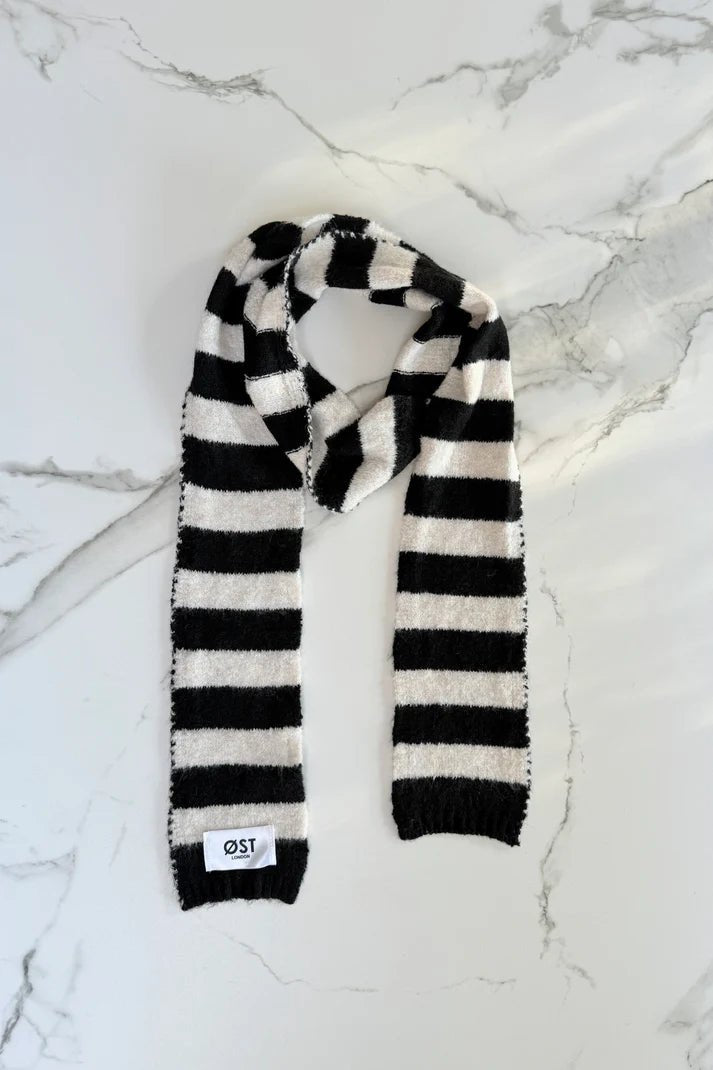 Ost Skinny Stripe Scarf - Black/White accessories  Scarf