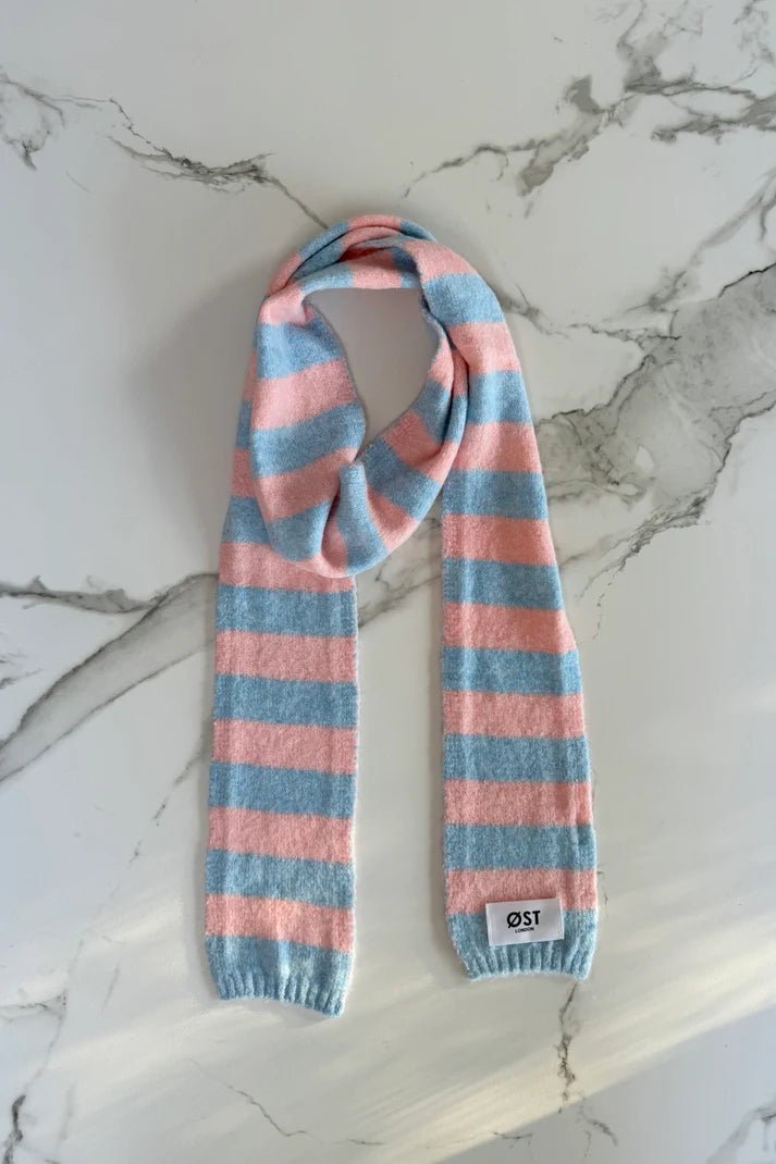 Ost Skinny Stripe Scarf - Pink / Blue accessories  Scarf