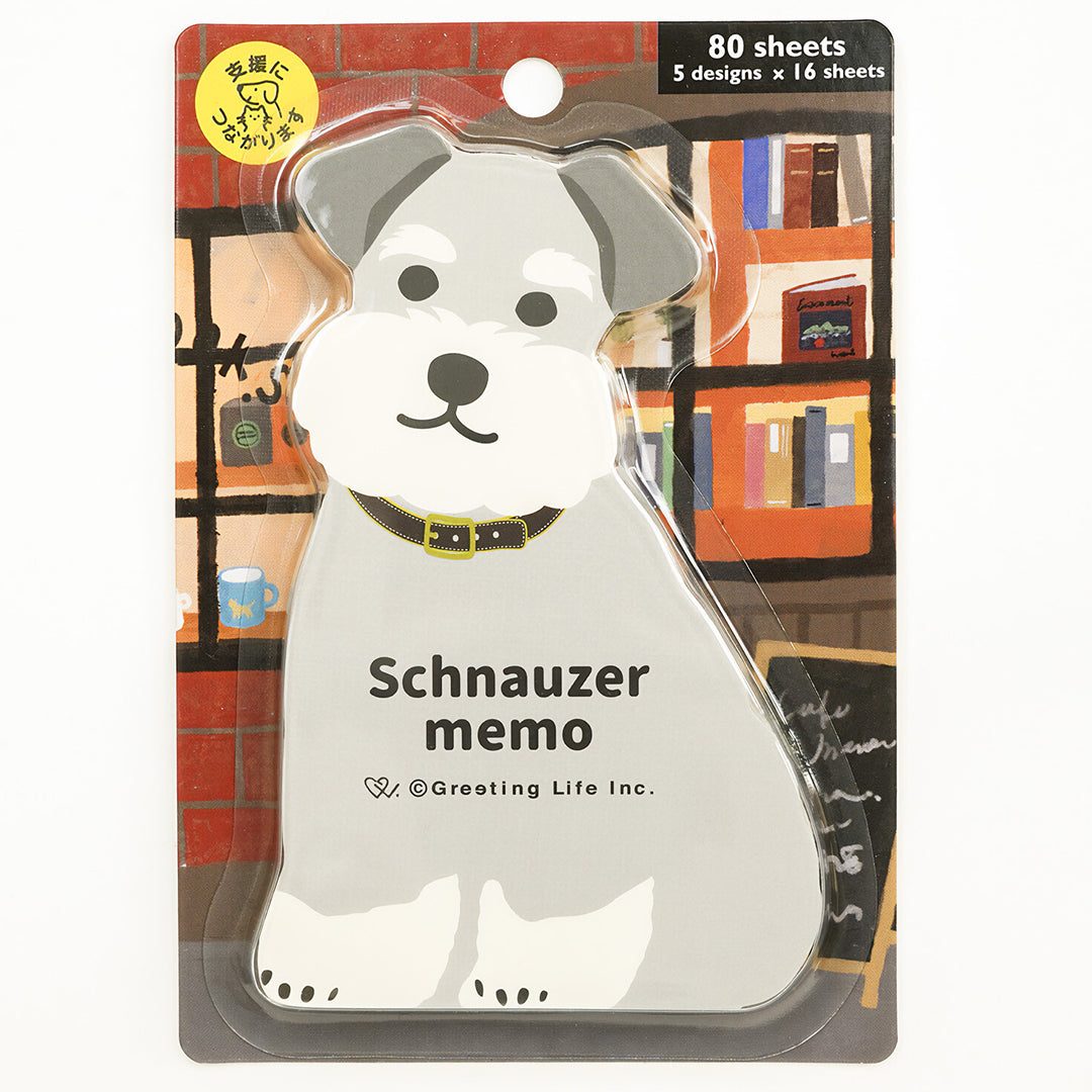 Greeting Life schnauzer memo pad flat lay top view