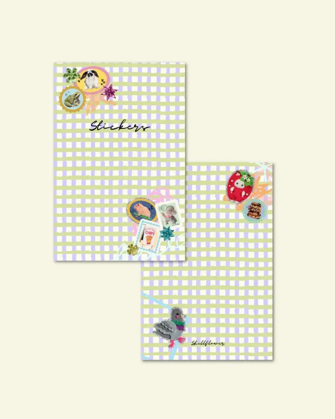 A6 Gingham Sticker Keeper Book - Shellflower Modern Love Store Glasgow