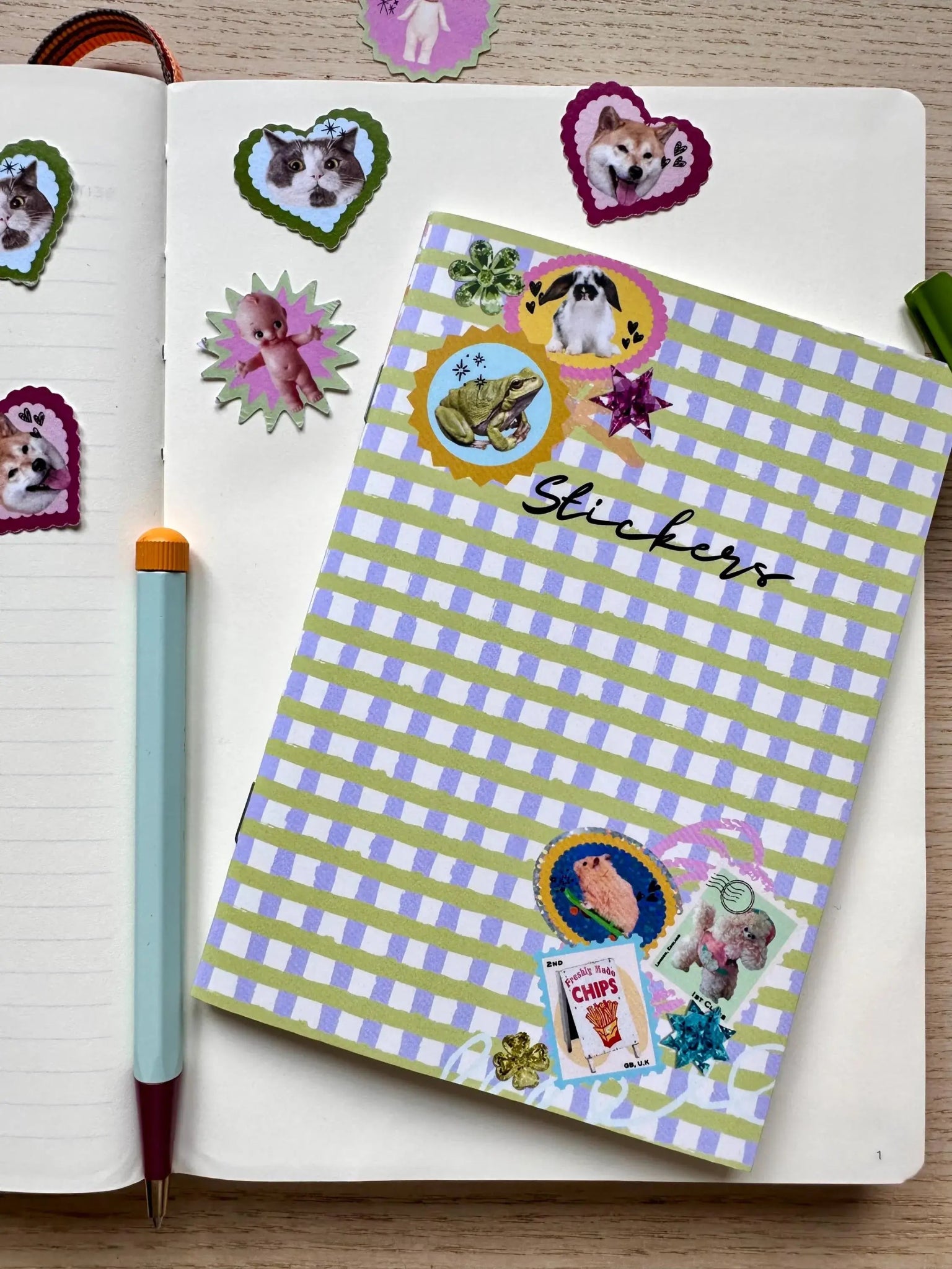 A6 Gingham Sticker Keeper Book - Shellflower Modern Love Store Glasgow