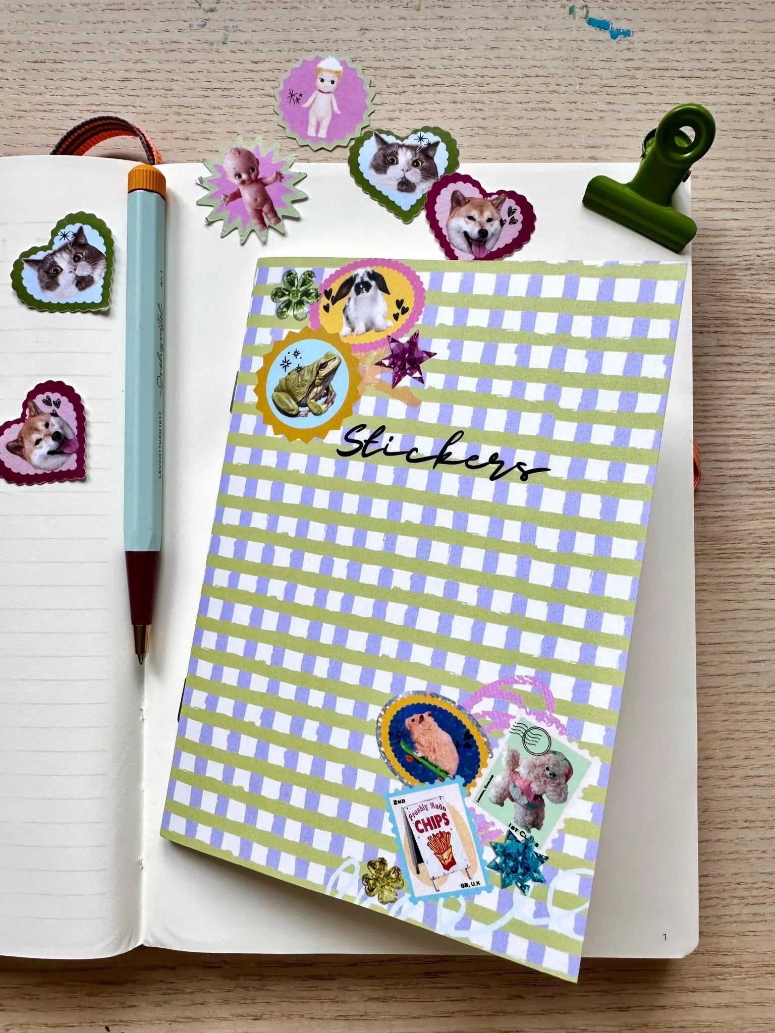 A6 Gingham Sticker Keeper Book - Shellflower Modern Love Store Glasgow
