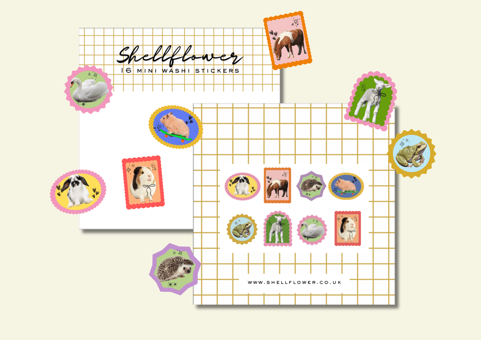 Animal Washi Flake Stickers - Shellflower Modern Love Store Glasgow