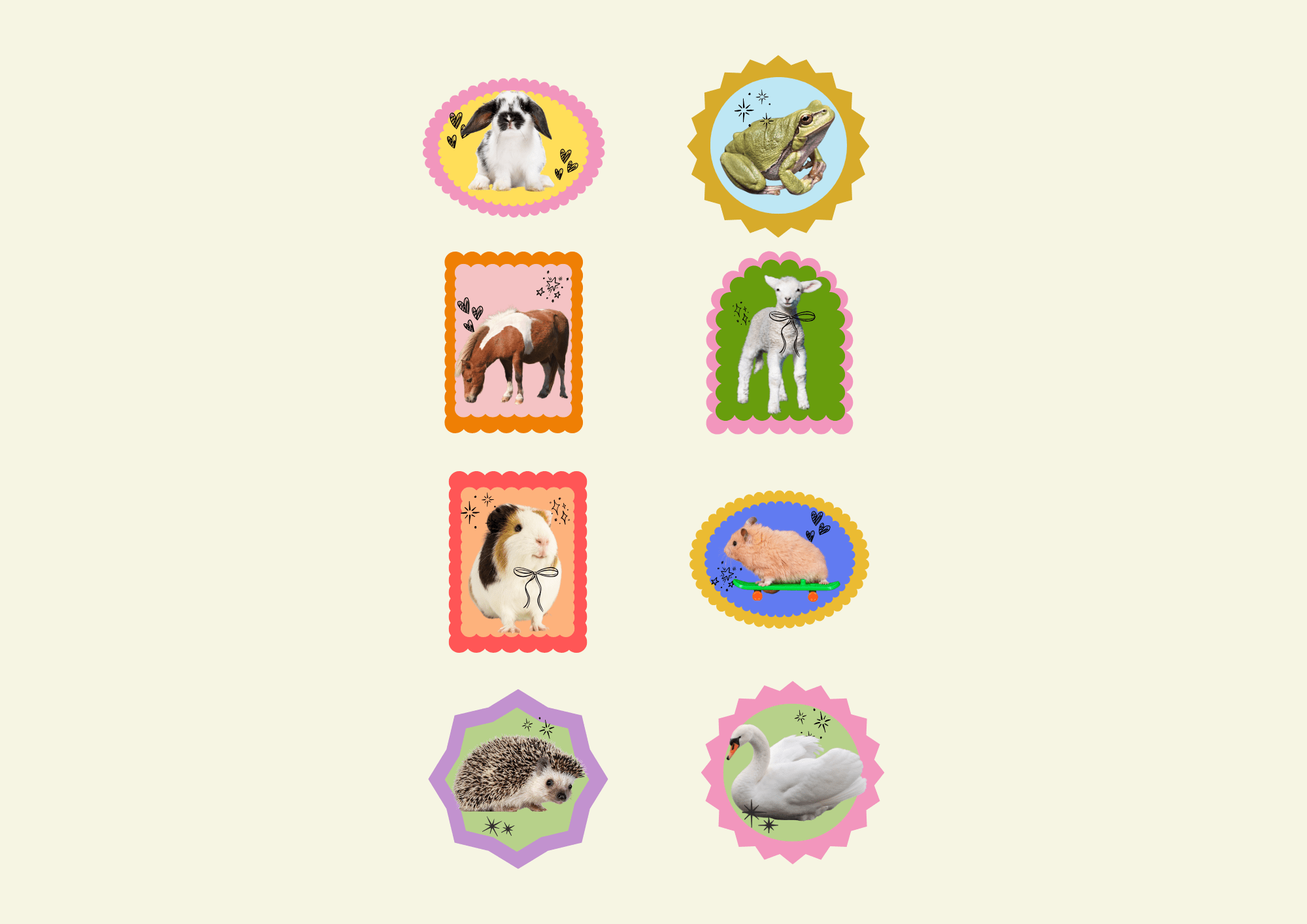 Animal Washi Flake Stickers - Shellflower Modern Love Store Glasgow