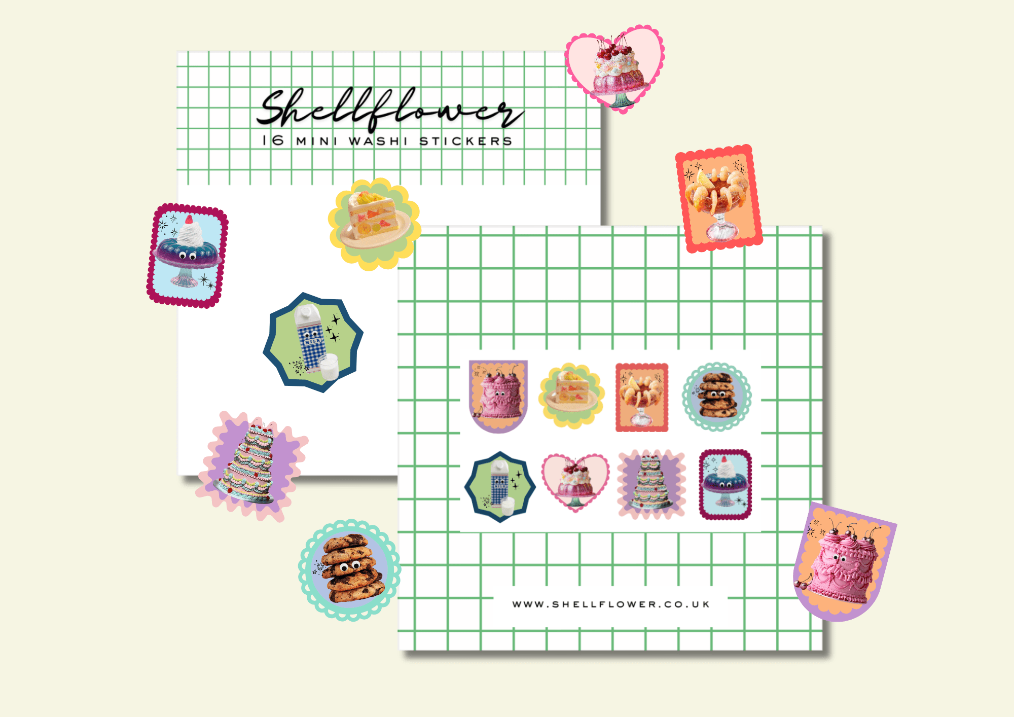 Food Washi Sticker Flakes - Shellflower Modern Love Store Glasgow