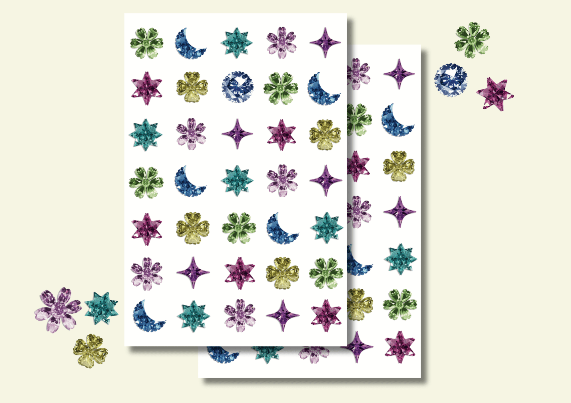 Gem Washi Sticker Sheet stationery 
