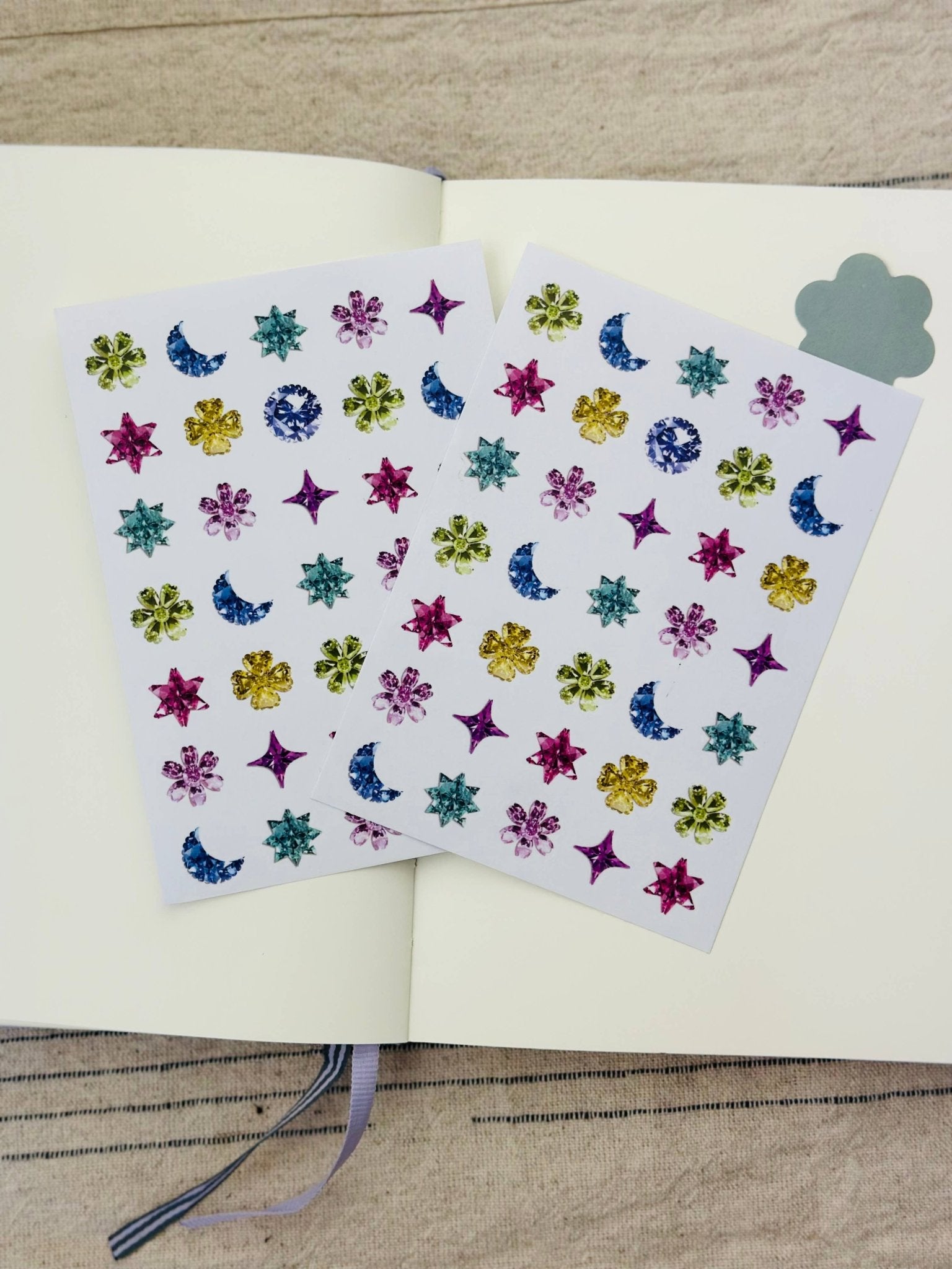Gem Washi Sticker Sheet stationery 