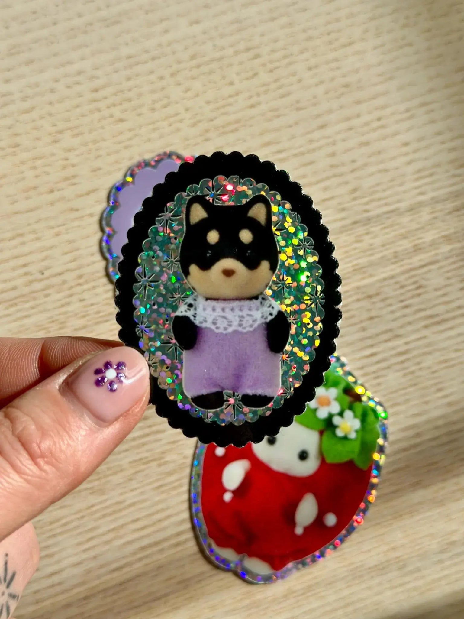 Shiba Inu Glitter Vinyl Sticker  - Shellflower Modern Love Store Glasgow