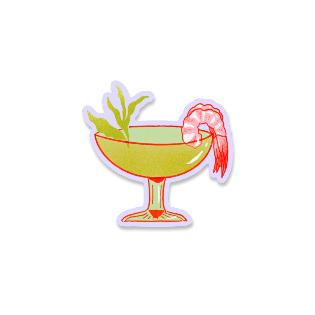 Shrimp Cocktail Sticker  - Mel Andrel Modern Love Store Glasgow