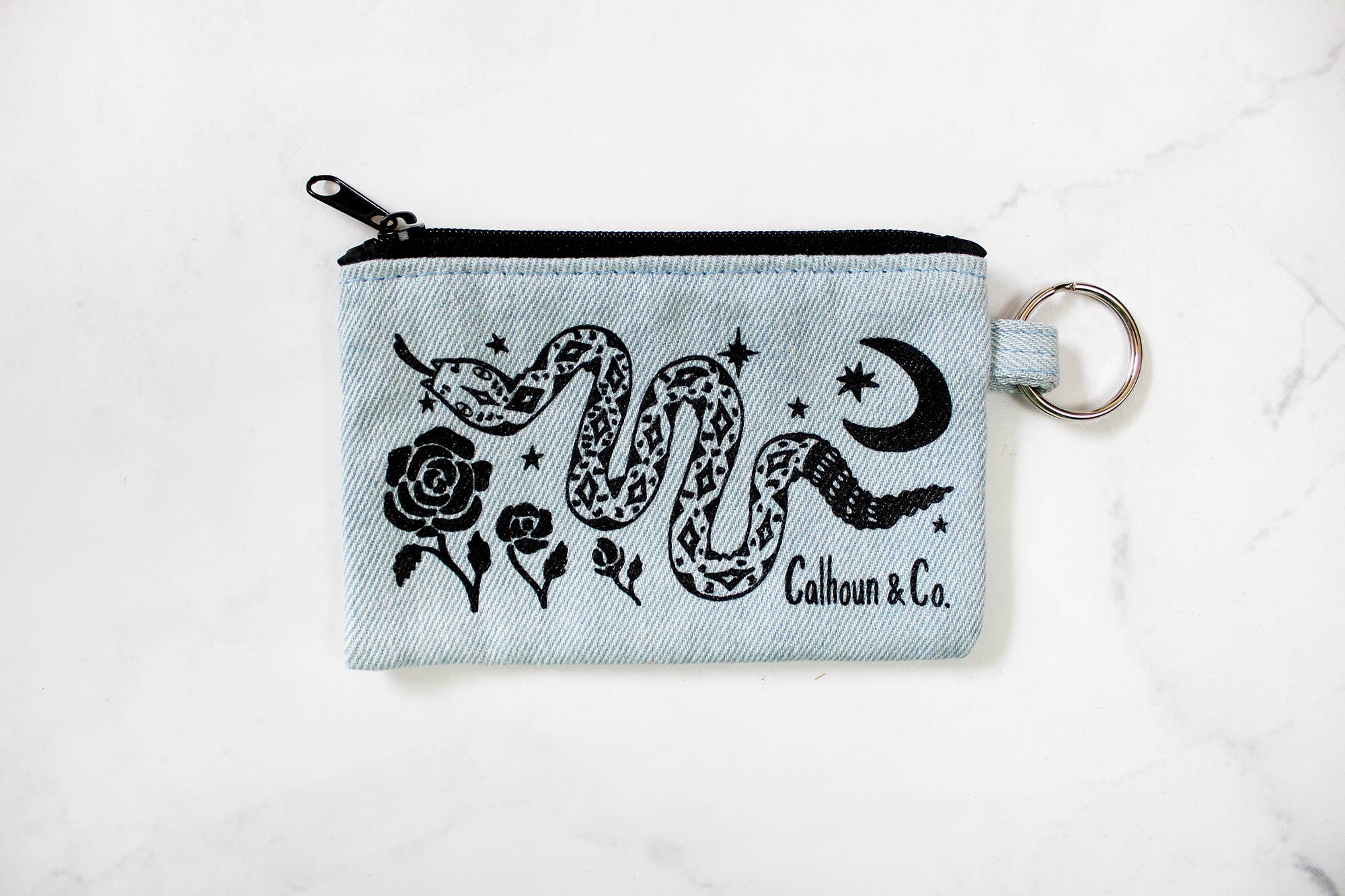 Snake Zipper Card Pouch with Keyring - Calhoun & Co. Modern Love Store Glasgow