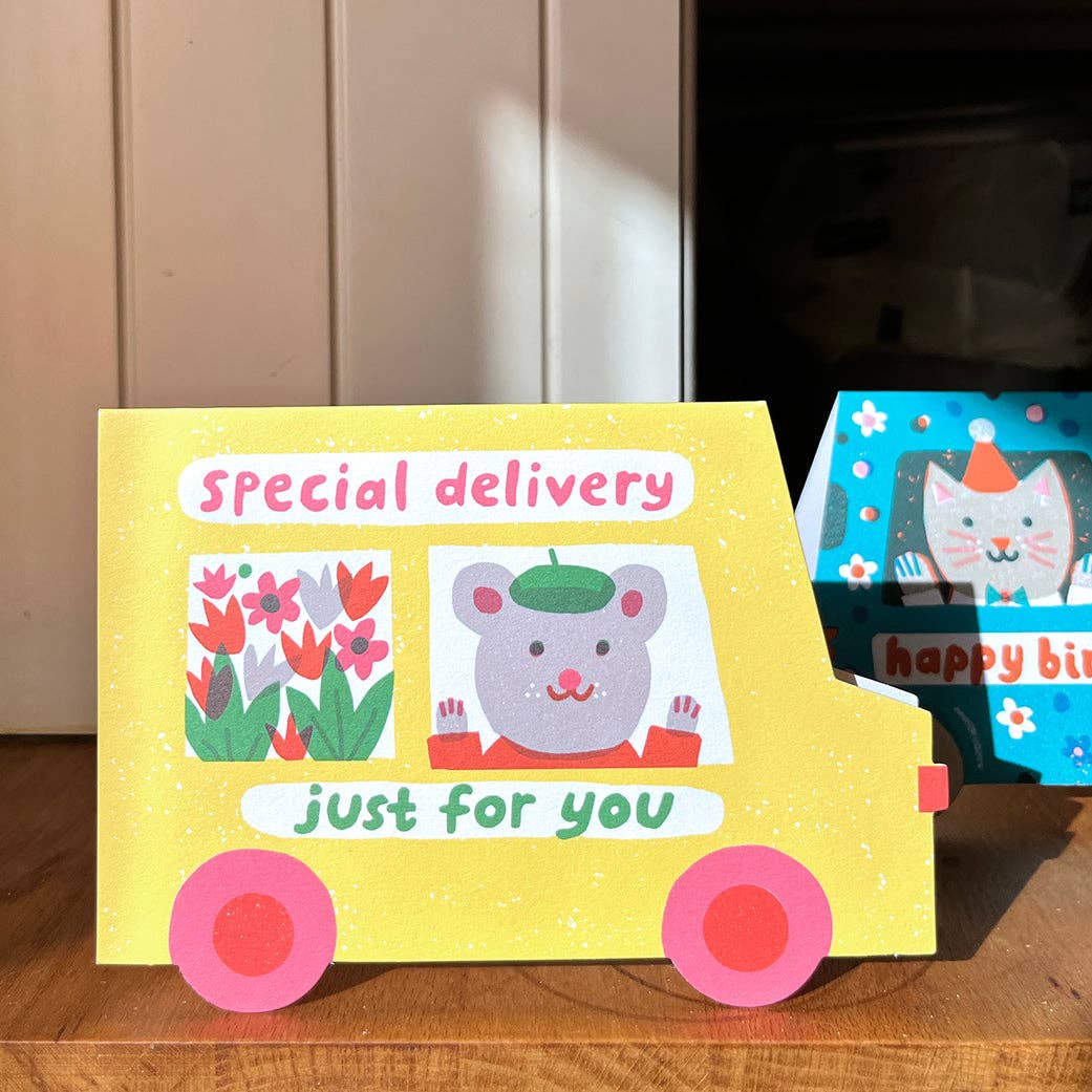 Special Delivery Van Die Cut Card - The Printed Peanut Modern Love Store Glasgow