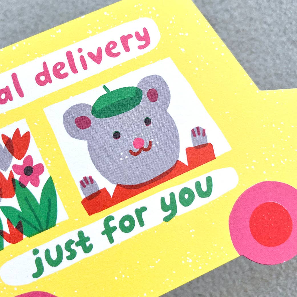 Special Delivery Van Die Cut Card - The Printed Peanut Modern Love Store Glasgow