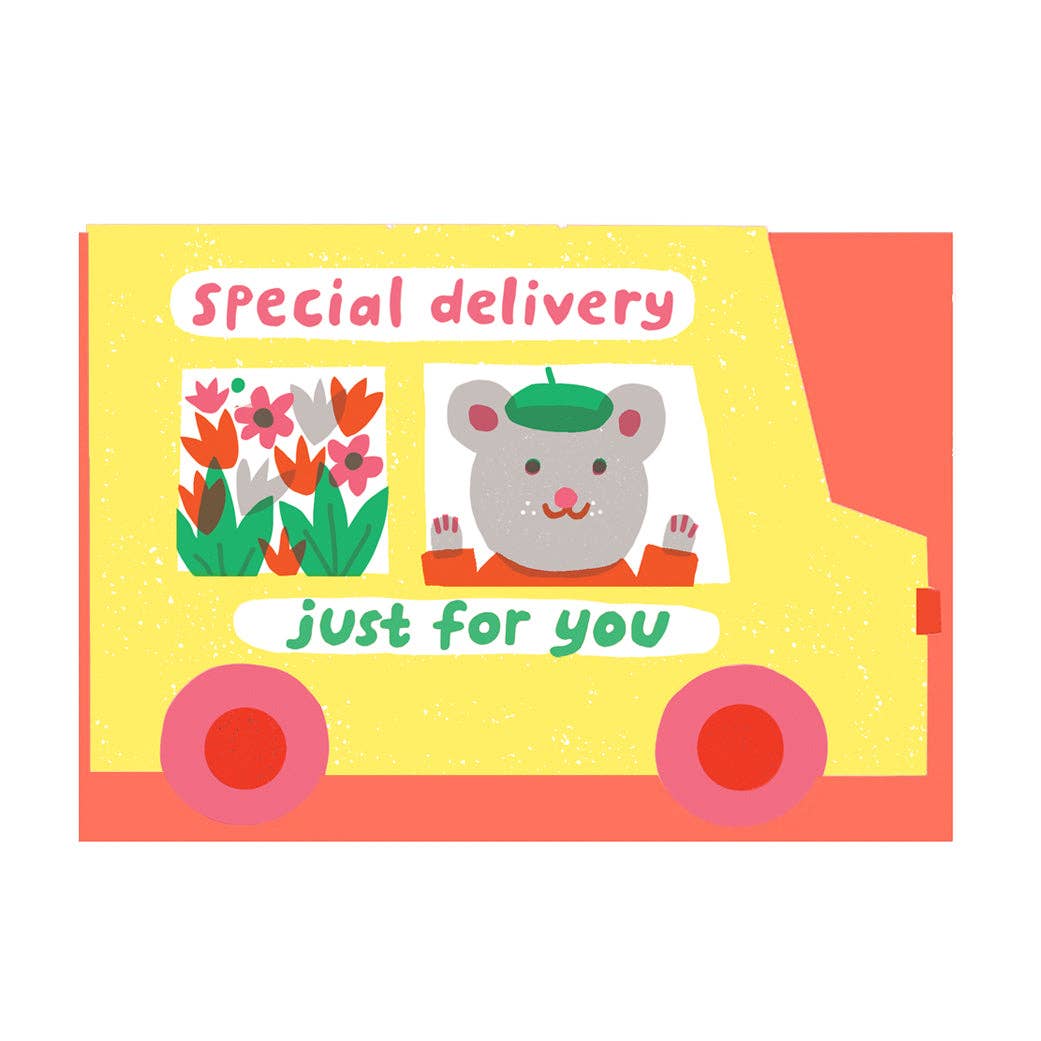 Special Delivery Van Die Cut Card - The Printed Peanut Modern Love Store Glasgow