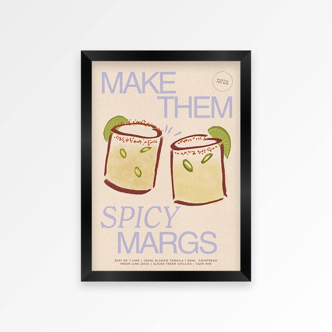 Spicy Marg Print: Pink - Proper Good Modern Love Store Glasgow