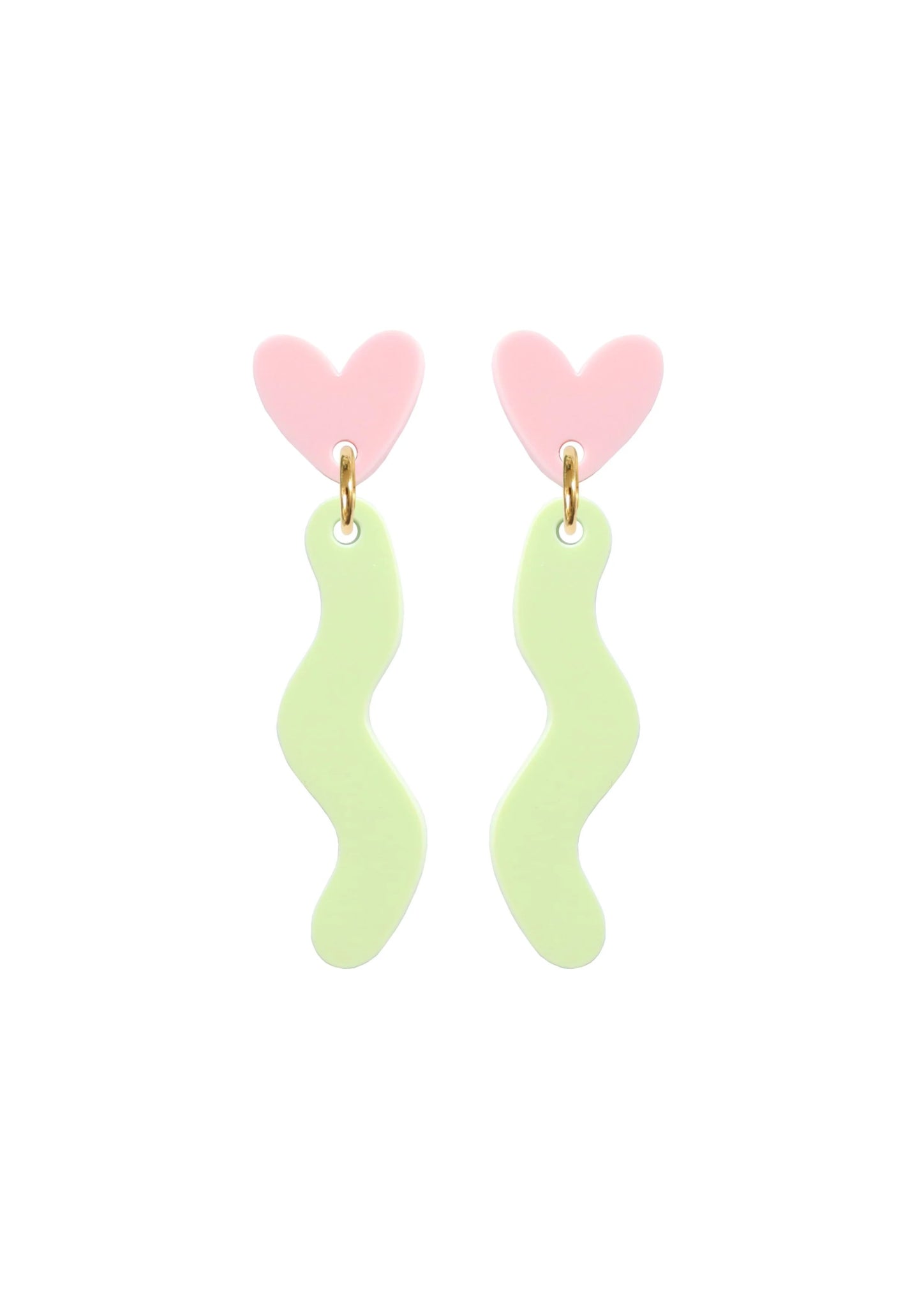 Squiggle Heart Drop Pink and Pistachio - Kam Creates Modern Love Store Glasgow