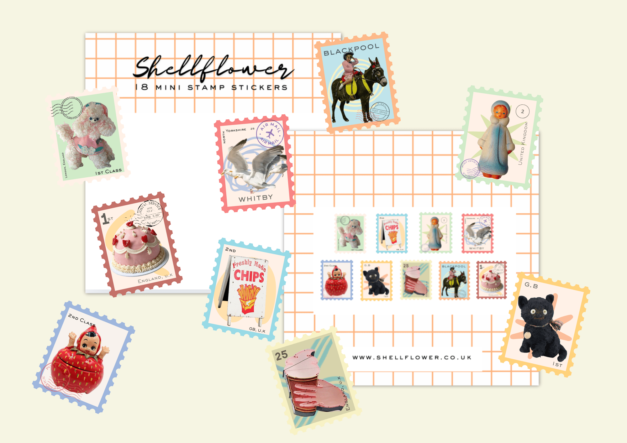 Stamps Washi Flake Stickers  - Shellflower Modern Love Store Glasgow