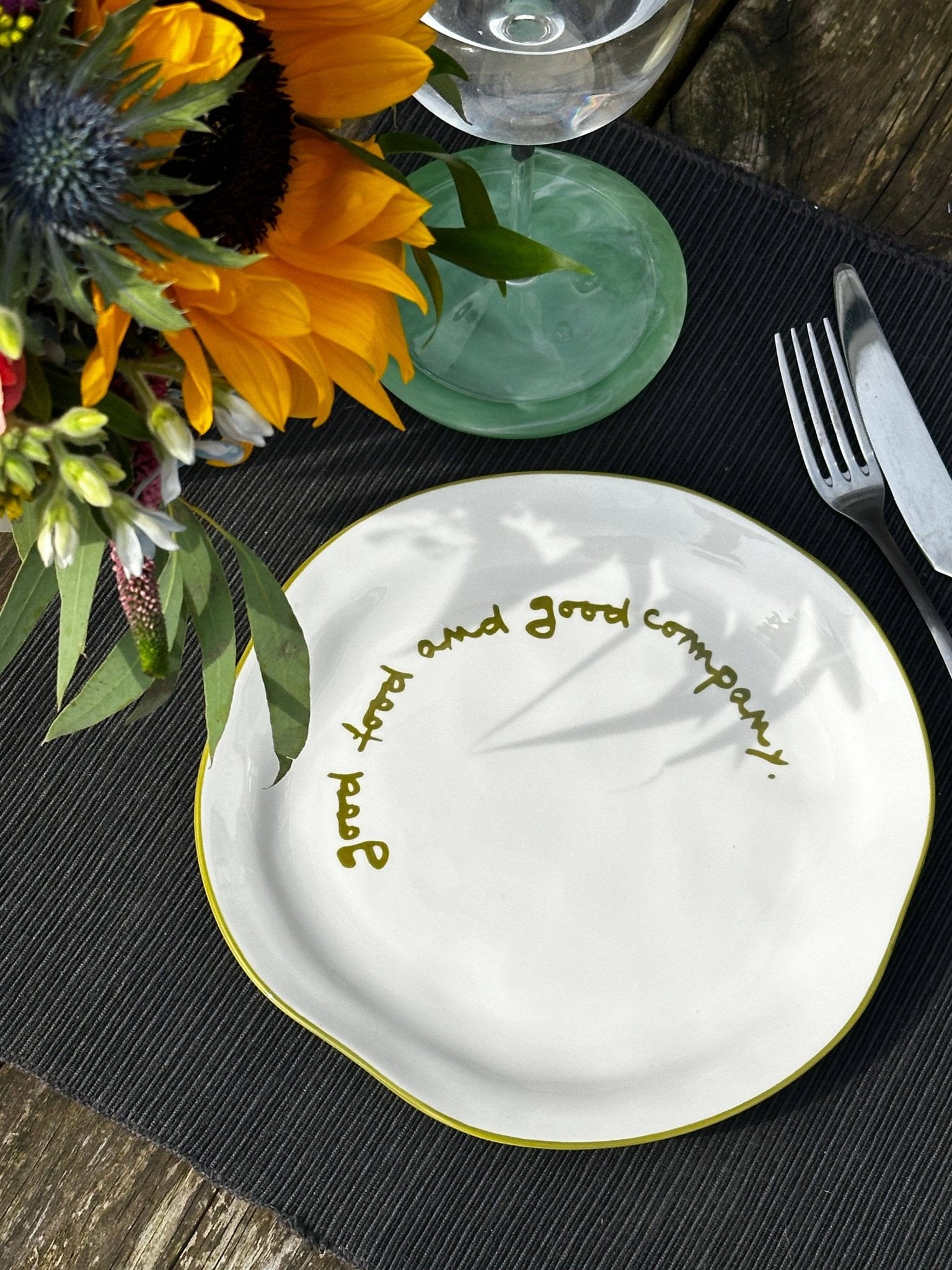 Statement Plate - 'good food and good company.' - MÆGEN Modern Love Store Glasgow