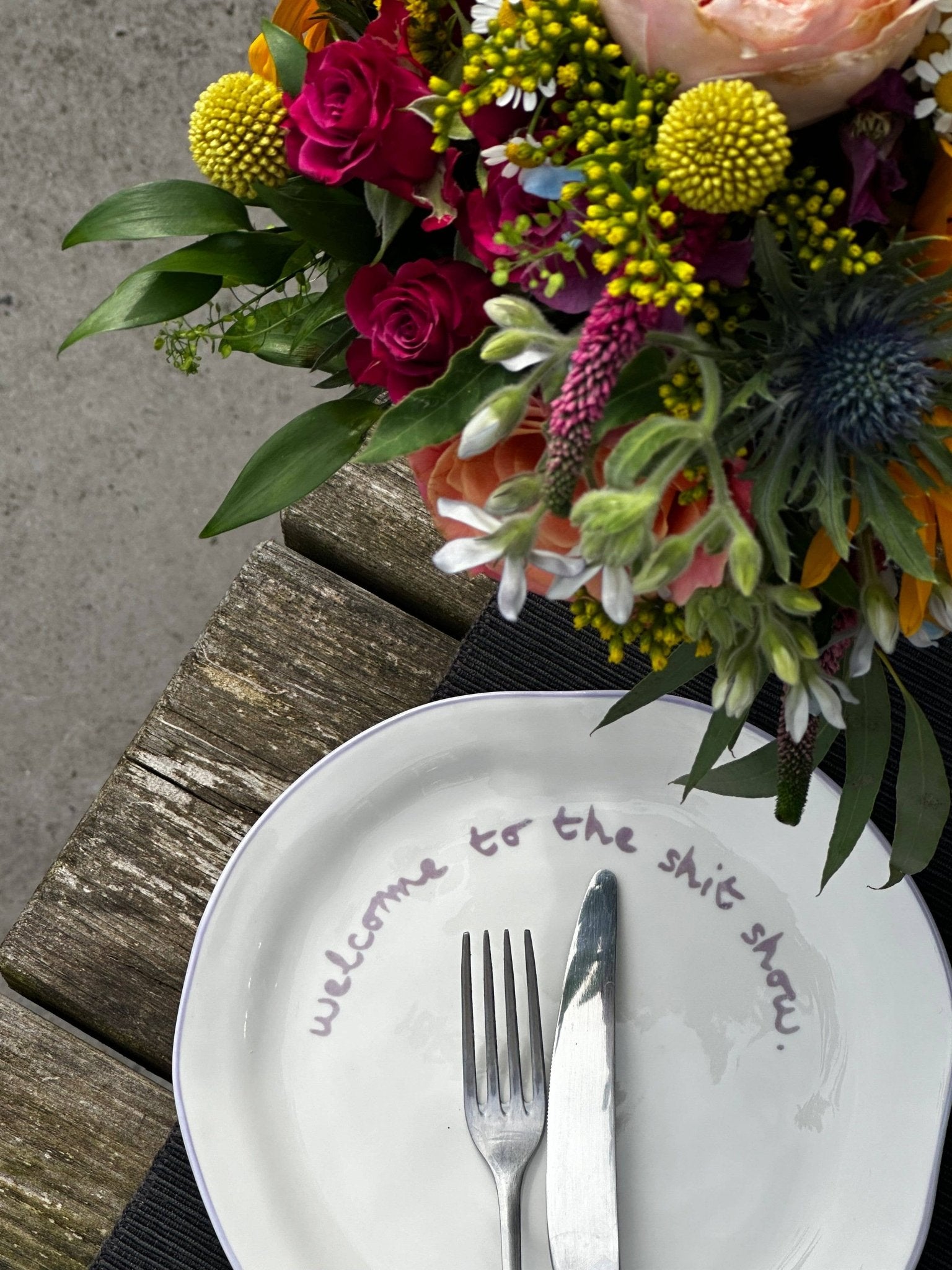 Statement Plate - 'welcome to the shit show.' - MÆGEN Modern Love Store Glasgow
