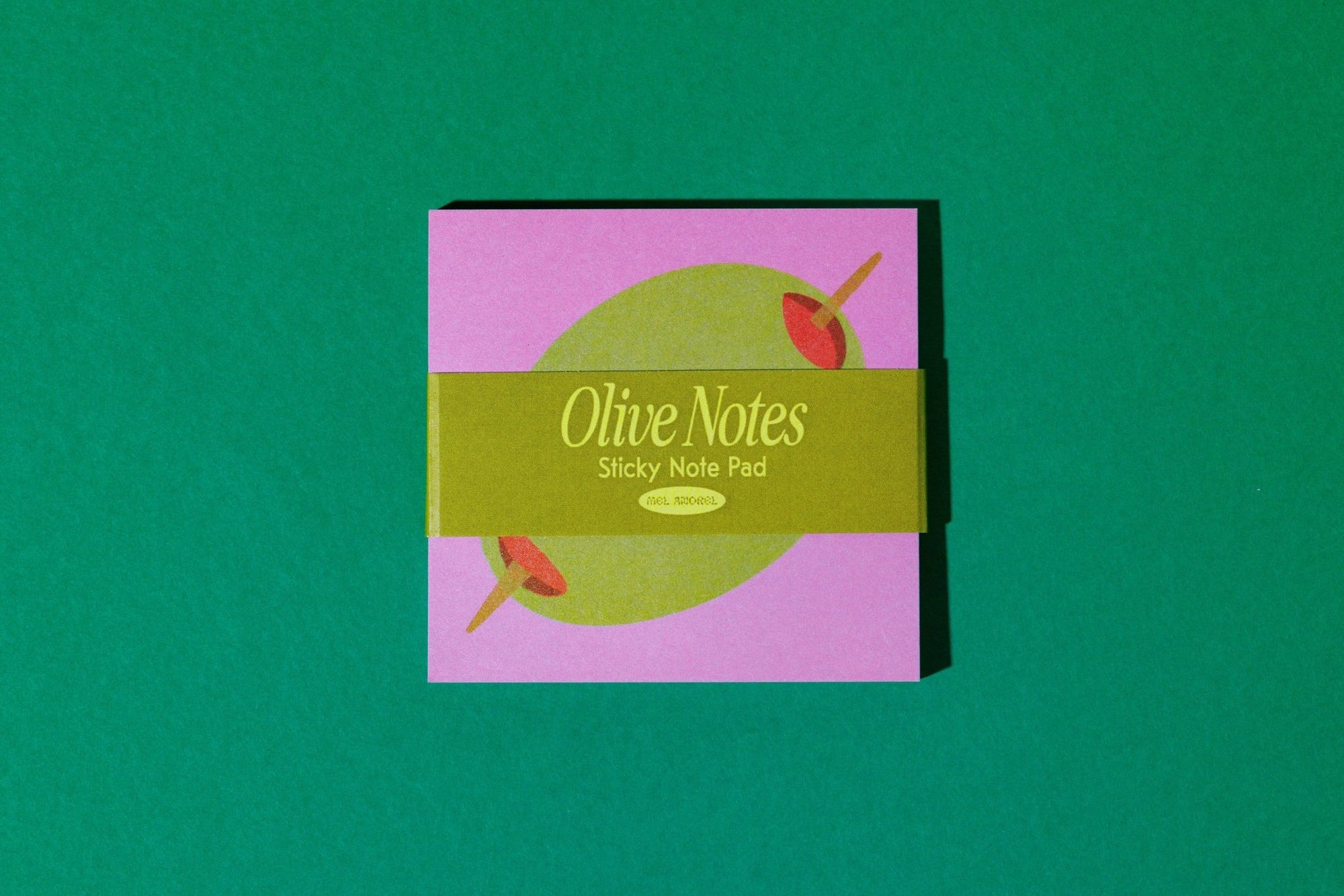 Olive Sticky Notes - Stationary Mel Andrel Modern Love Store Glasgow