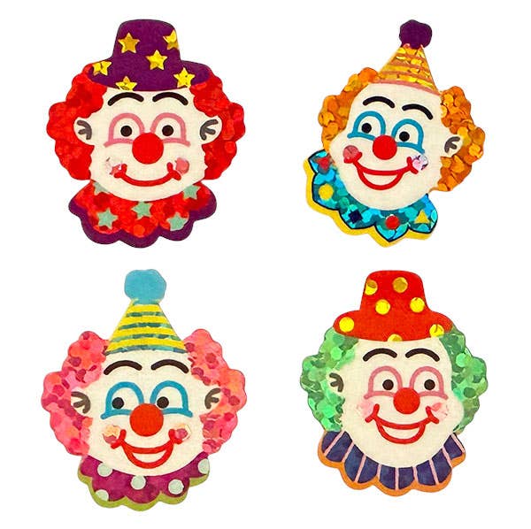 Sparkle Clown Sticker SheetVintage Inspired stationery 
