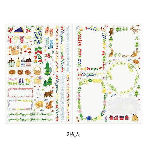 Midori Yuru Log Notebook - 2 sheets - Scandinavia - sticker Midori Modern Love Store Glasgow