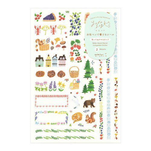 Midori Yuru Log Notebook - 2 sheets - Scandinavia - sticker Midori Modern Love Store Glasgow