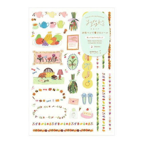 Midori Yuru Log Sticker - 2 Sheet - My Life - sticker Midori Modern Love Store Glasgow