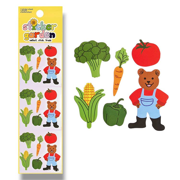 Farmer Bear Stickers - sticker Sticker Garden Modern Love Store Glasgow