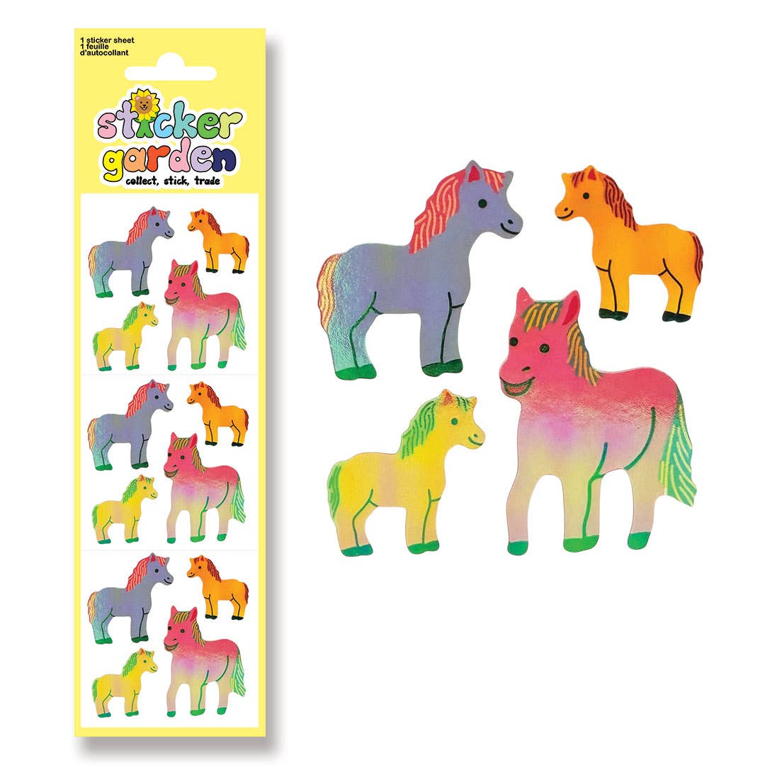 Jewel Colourful Ponies Children's Stickers3 - sticker Sticker Garden Modern Love Store Glasgow