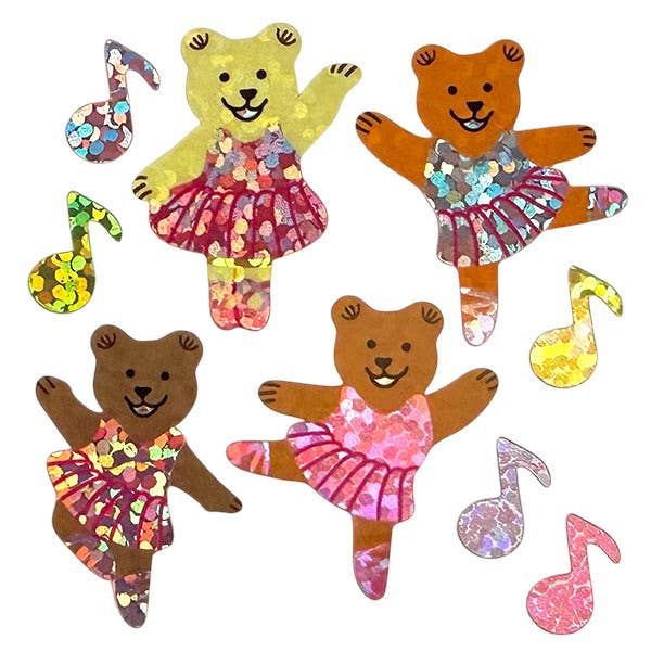 Sparkle Ballerina Bears Mini Sticker Sheet - sticker Sticker Garden Modern Love Store Glasgow
